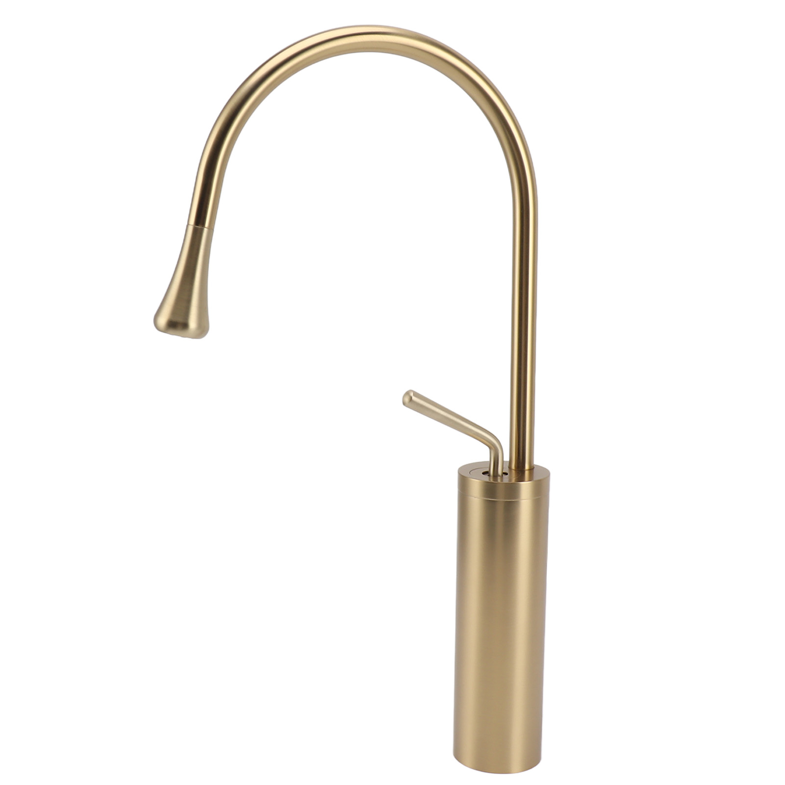 Stilvoller Aufsatzwaschtisch-armatur Mit Praktischem Schwenkarm Für Badezimmer, Bad, Zuhause Und Hotel. Gebürstetes Gold.