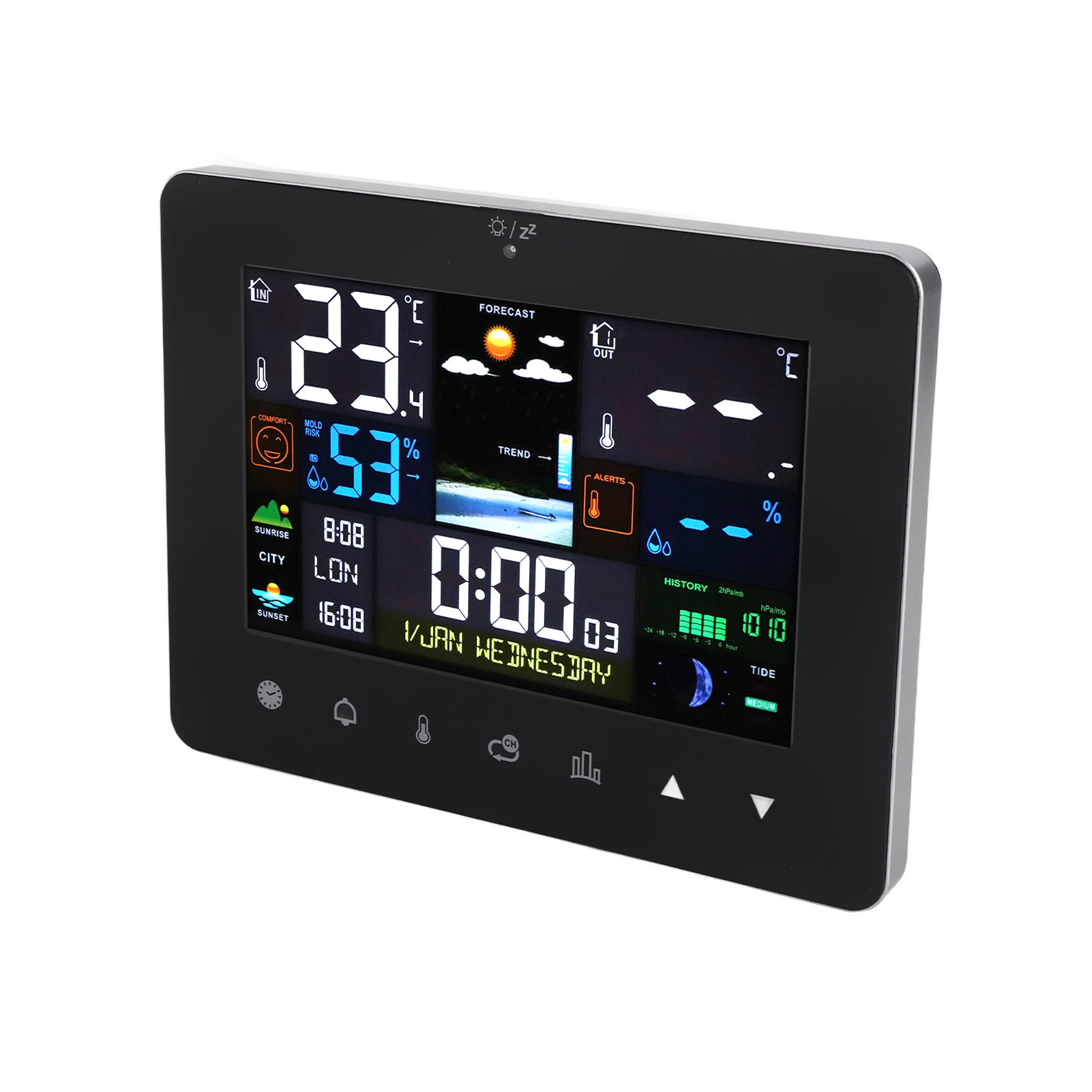 Farb-touchscreen, Digitale Wetterstation, Drahtloses Innen- Und Außenthermometer