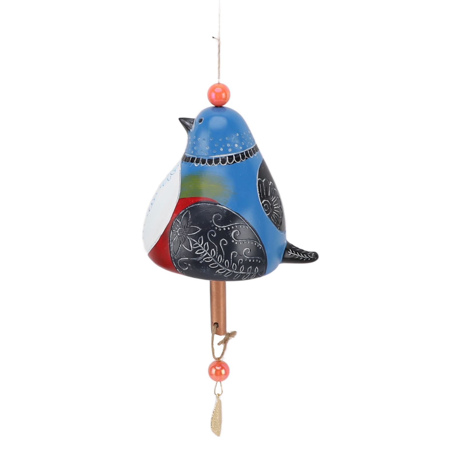 Vogelförmiges Windspiel Aus Kunstharz, Handbemalt, Mit Schöner Melodie, Zum Aufhängen, Für Garten, Terrasse, Dekoration, Blau