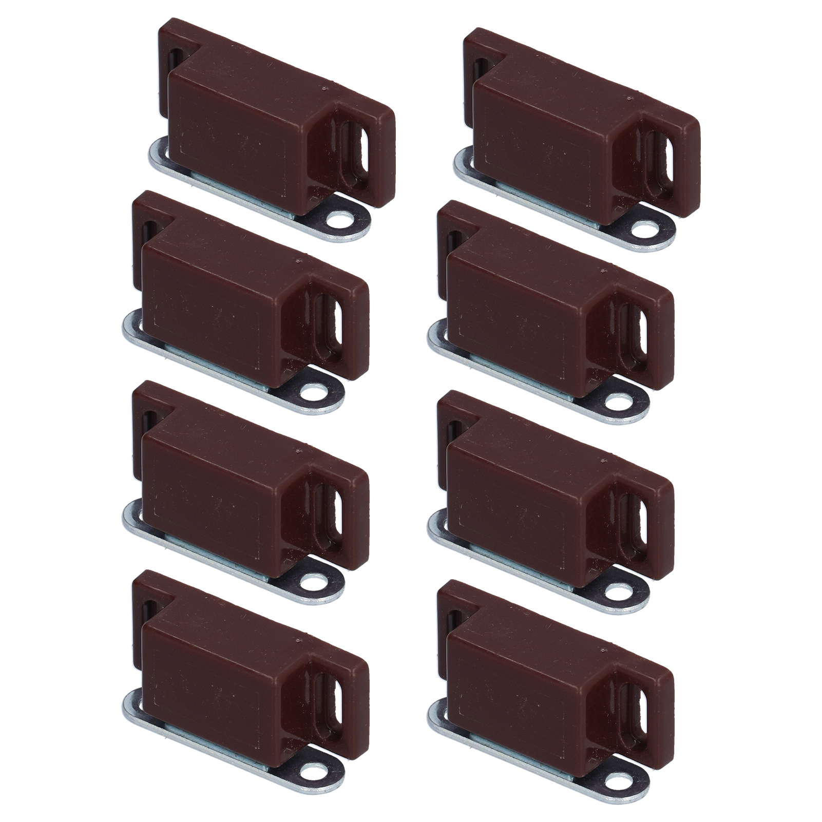 Set Mit 8 Magnetischen Türverschlüssen Aus Edelstahl, Türdämpfer Für Schränke Und Regale, Braun