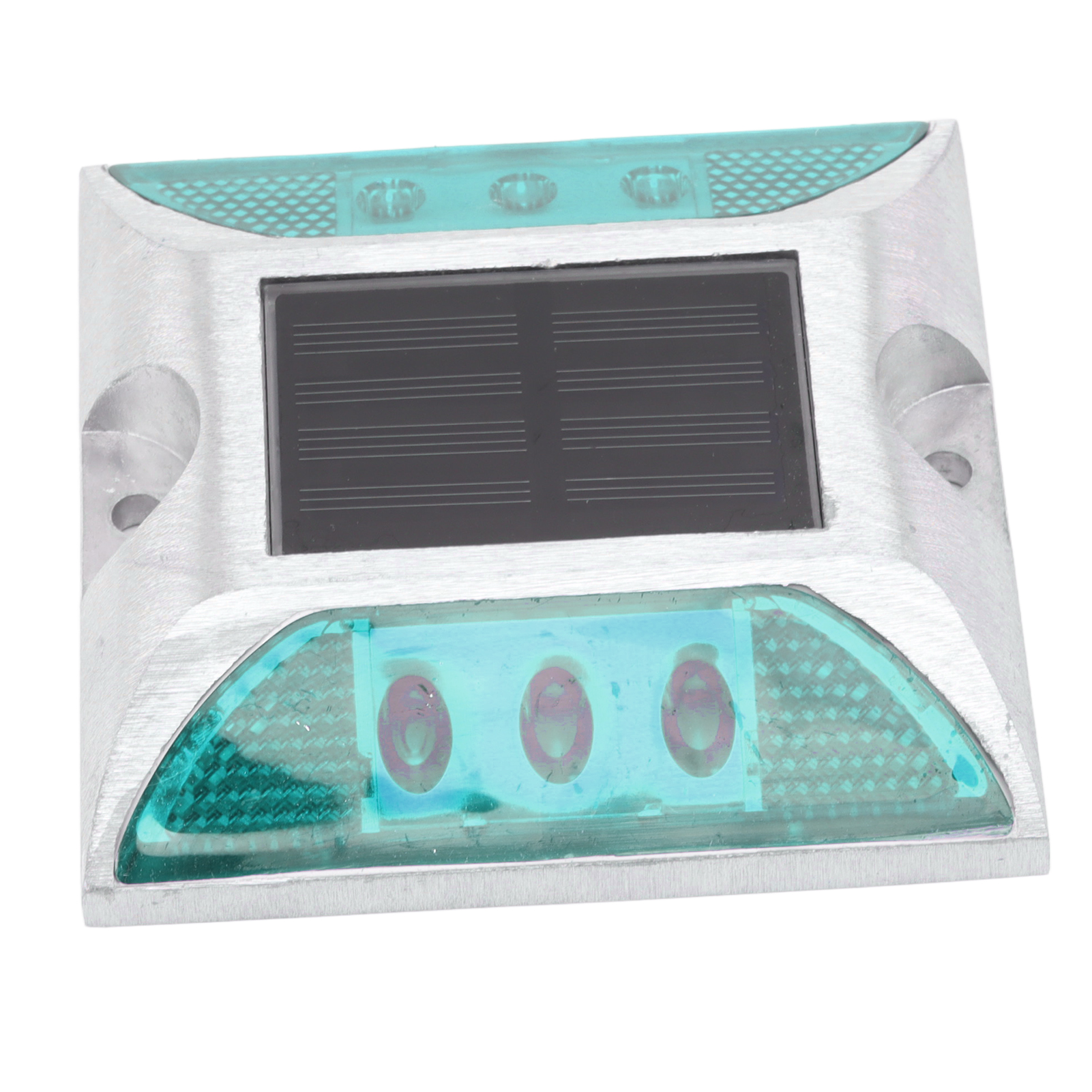 Solar-terrassenleuchte Mit 6 Leds, Solarbetrieben, Einfahrtsleuchte, Doppelseitig, Reflektierend, Grün