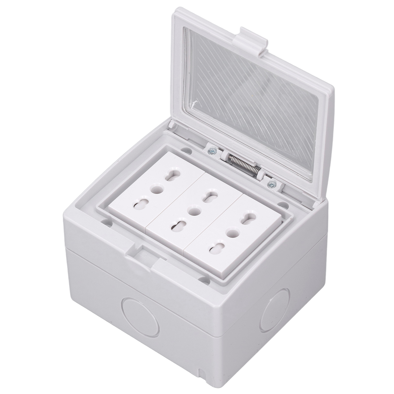 Ip55 Wasserdichte Wandsteckdose, Staubdicht, Feuerfest, 3-fach, Für Den Außenbereich Geeignet, Mit Italienischem Stecker 110–250 V