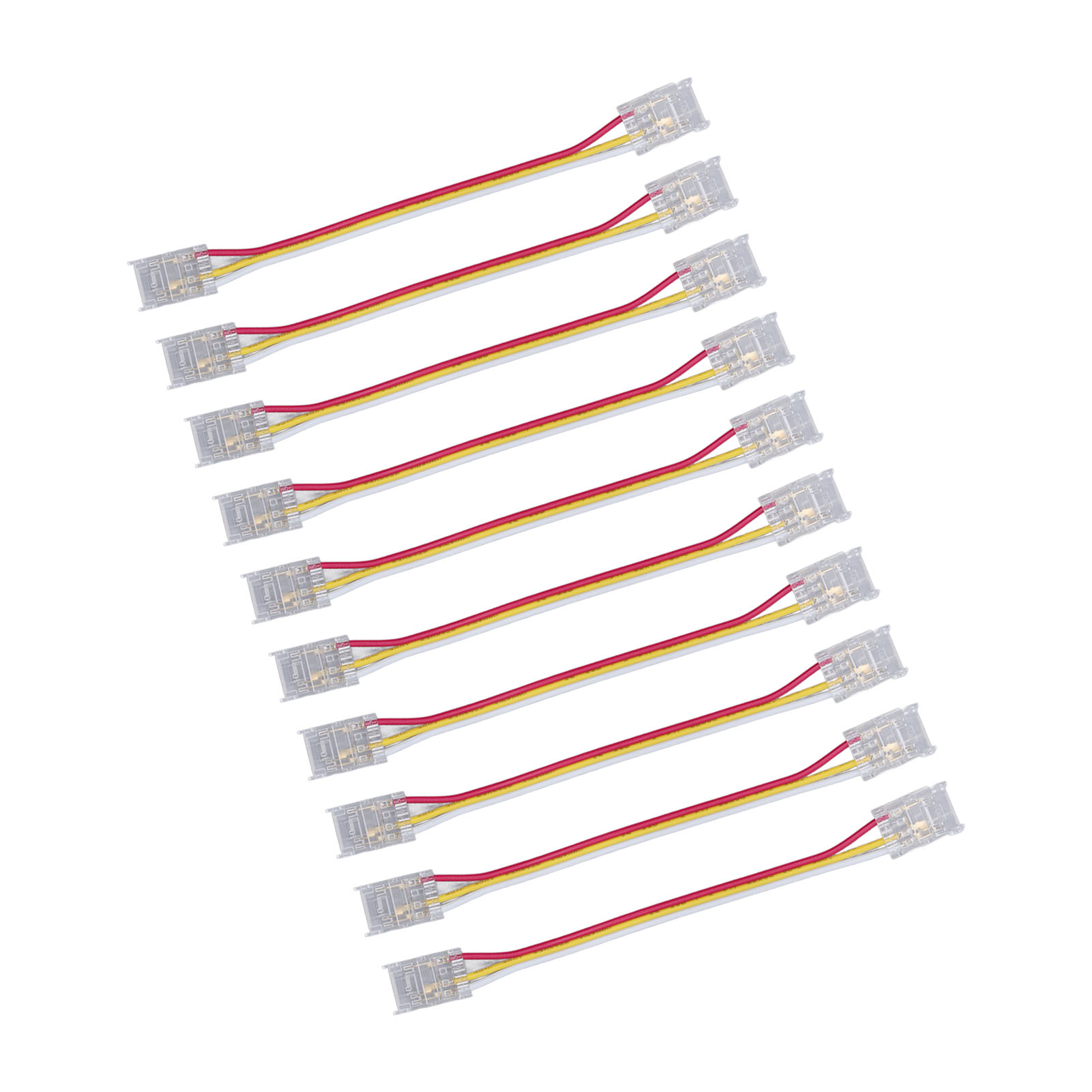 Set Mit 10 Steckverbindern Für 3-polige 10-mm-led-streifen, Schnellanschluss, Breite Kompatibilität, Steckverbinder Für Cob-led-streifen In Lagerhallen