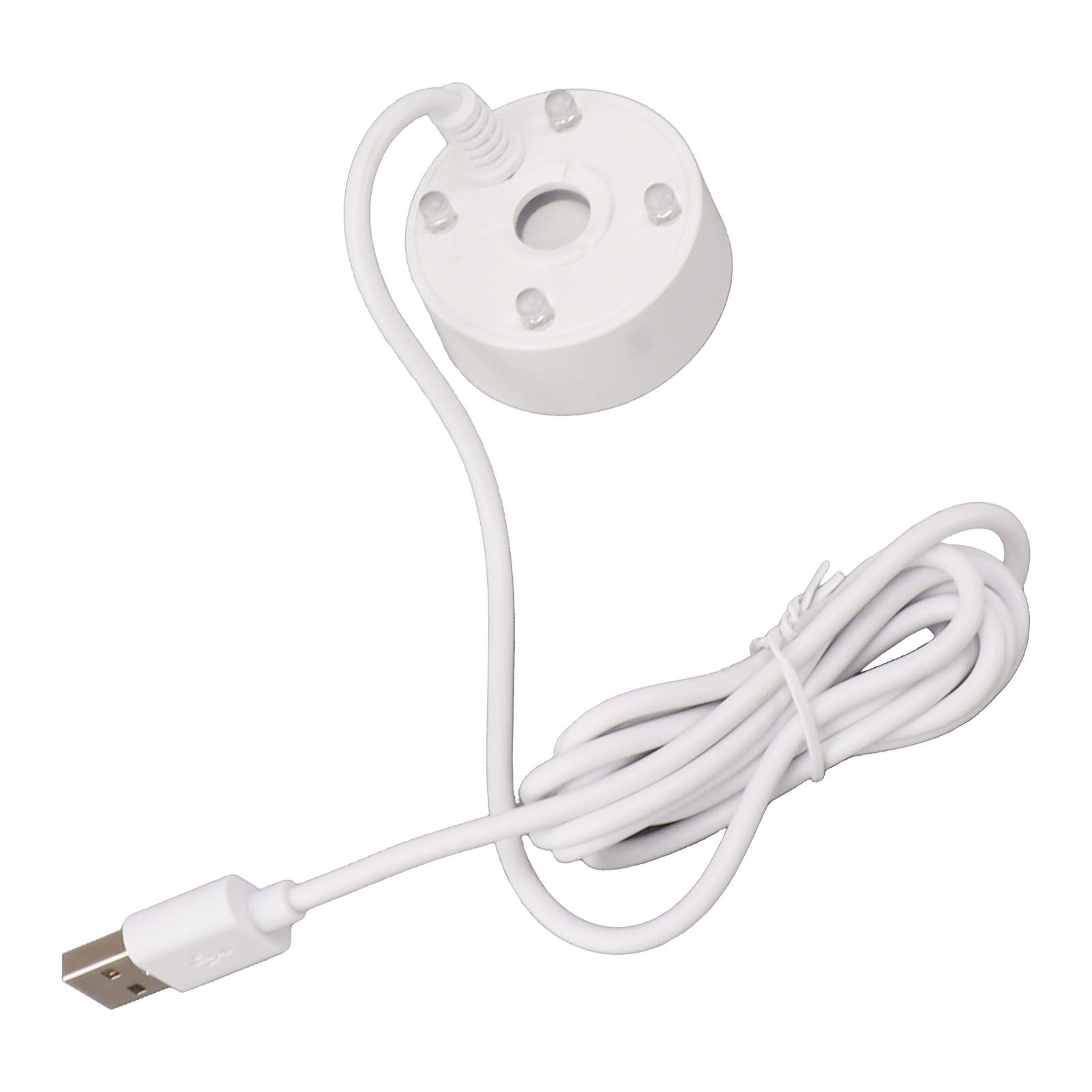 Usb-vernebler Mit Farbiger Led-beleuchtung, 5 V, Ultraschall-fontänenzerstäuber Für Teiche, Aquarien Und Waschbecken, Weiß
