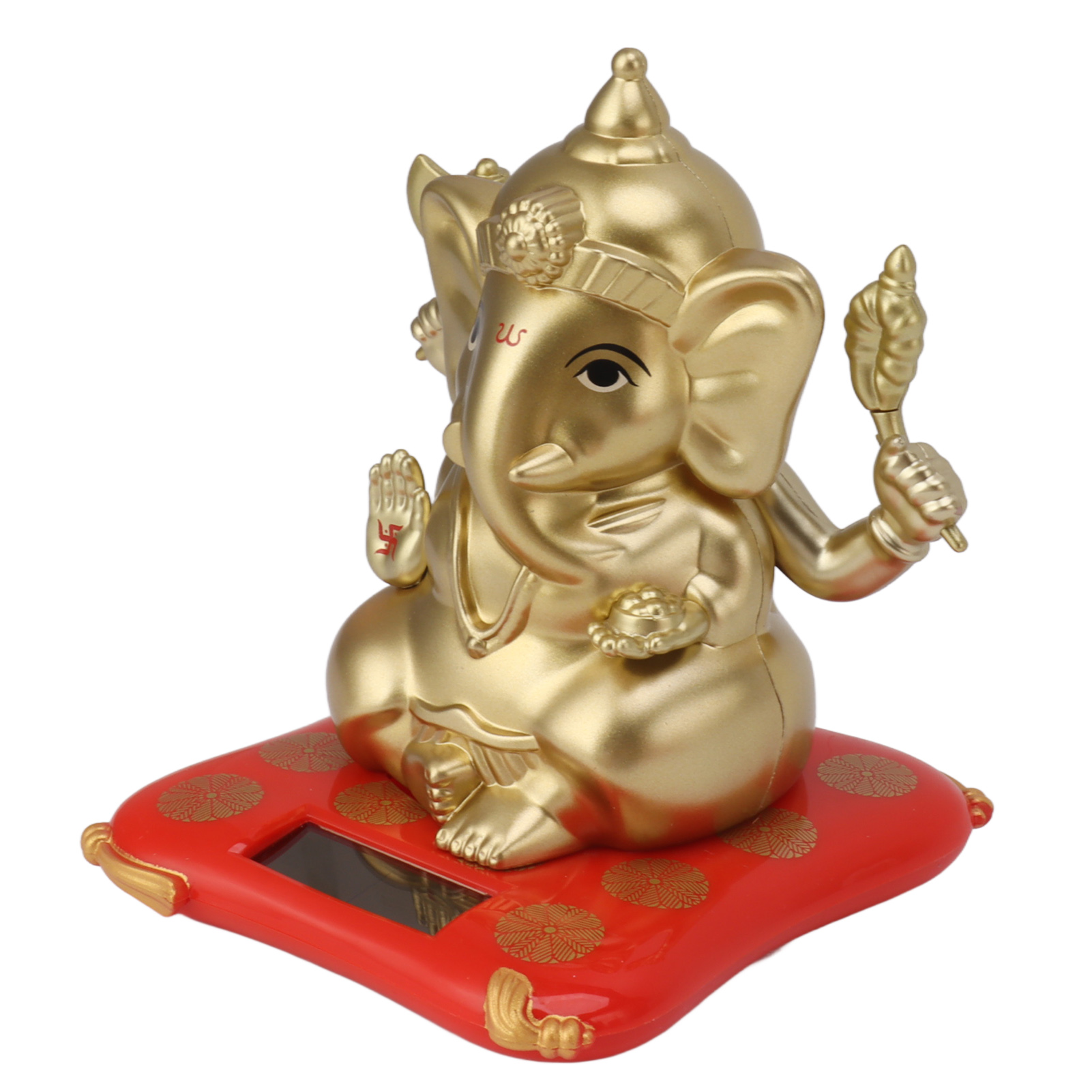 Solarbetriebene Ganesha-elefantengott-statuetten, Indische Ganesha-figuren Für Das Armaturenbrett Im Auto, Heimdekoration, Gold