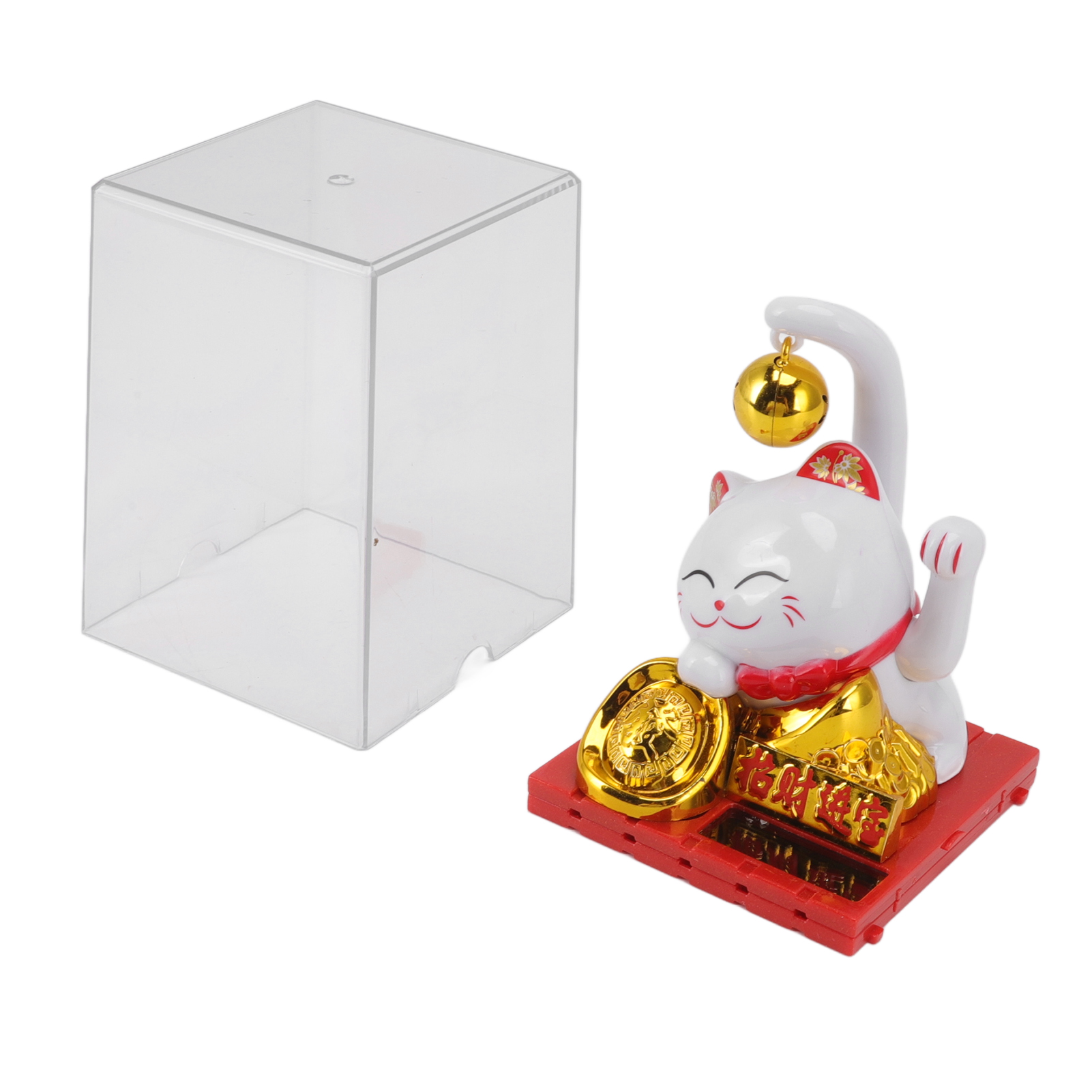 Kleine Glocke, Solardekoration Mit Energiesensor, Fröhliches Kätzchen, Maskottchenfigur, Dekoration Für Zuhause, Auto, Büro, Geschenk In Weiß