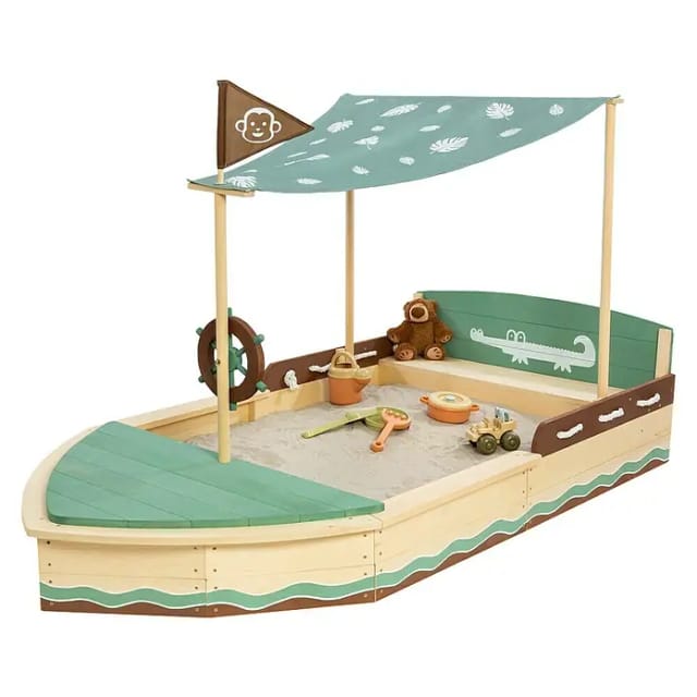 MUDDY BUDDY® Sandkasten Jungle King, natur - salbei - mokka