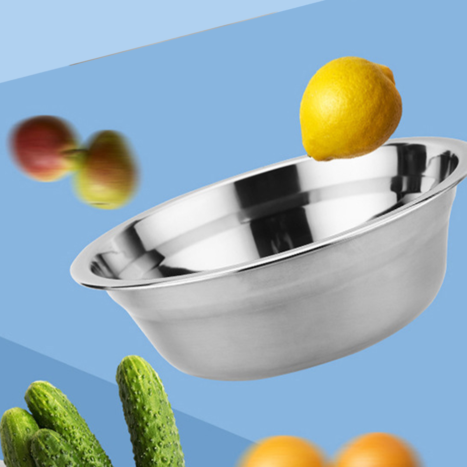 26 Cm Große Rührschüssel Aus Stahl, Dickwandig, Robust, Mit Tieferem Rand, Hochglanzpoliert, Salatschüssel