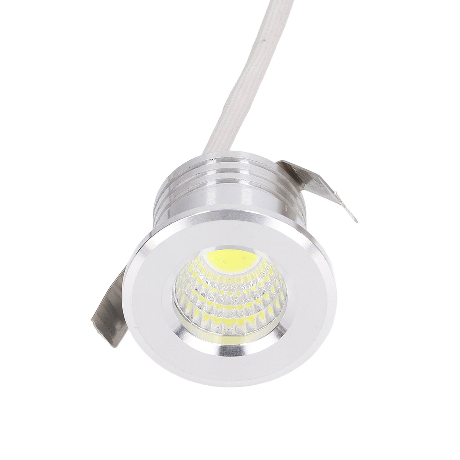 Miniatur-cob-einbaustrahler, Stabile Wärmeableitung, Led-einbaustrahler, 3 W, Silbernes Lampengehäuse, Ac 85–265 V, 4000 K Natürliches Licht
