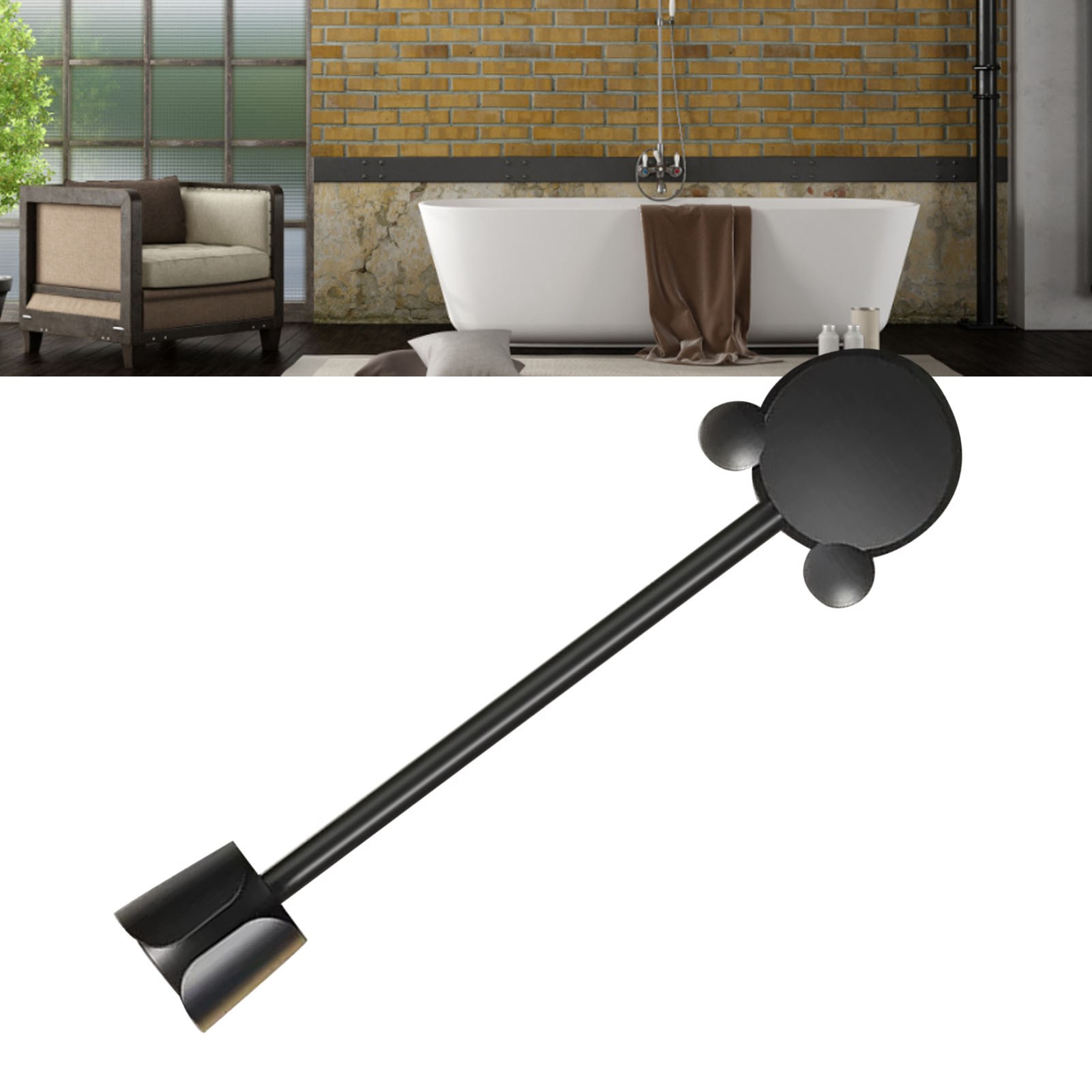 Fauler Haartrocknerständer, Multifunktional, 360° Drehbar, Selbstklebend, Zur Wandmontage, Schwarz
