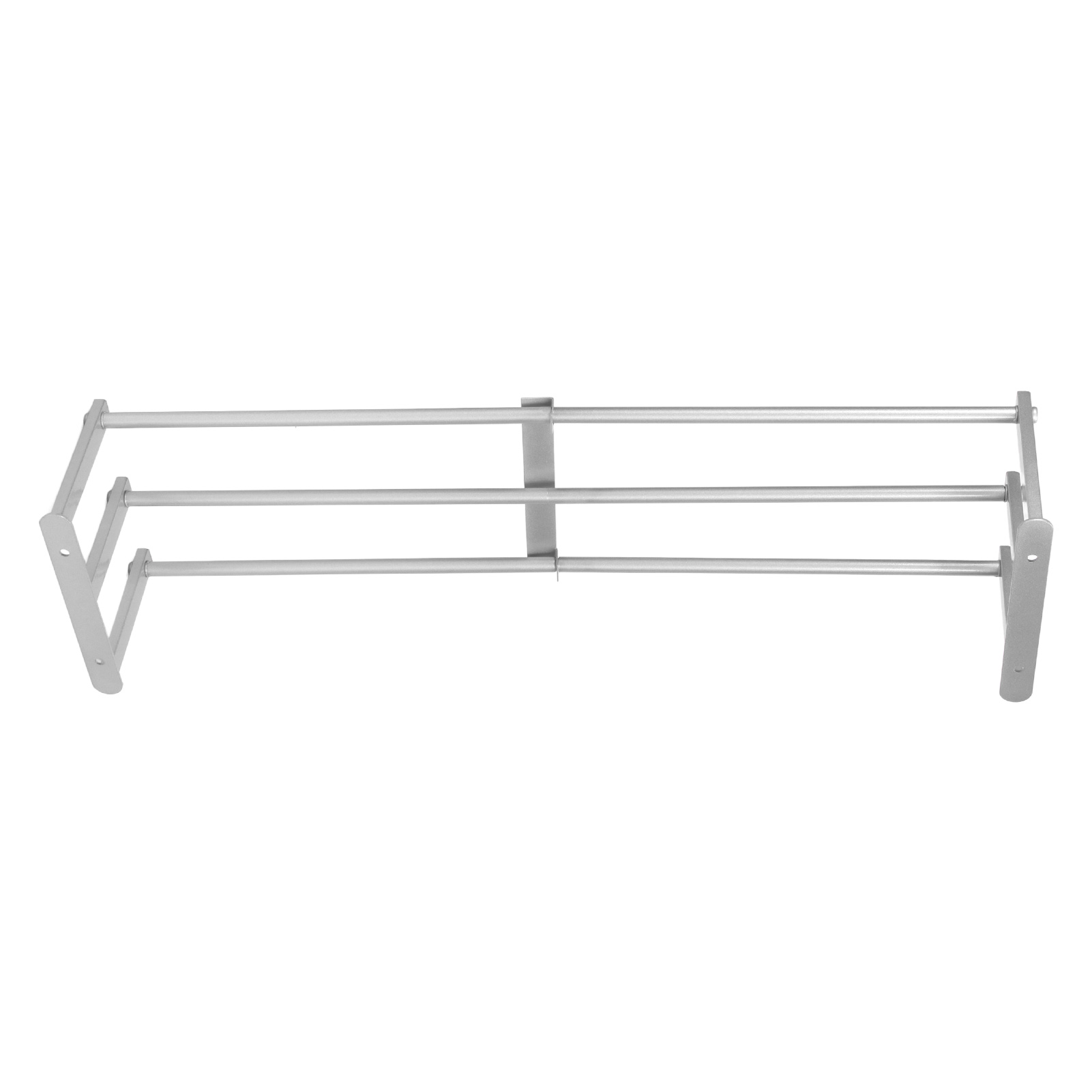 Wandmontierter Handtuchhalter Fürs Badezimmer, 3 Stangen, Aluminium, Aufrollbar, Silber