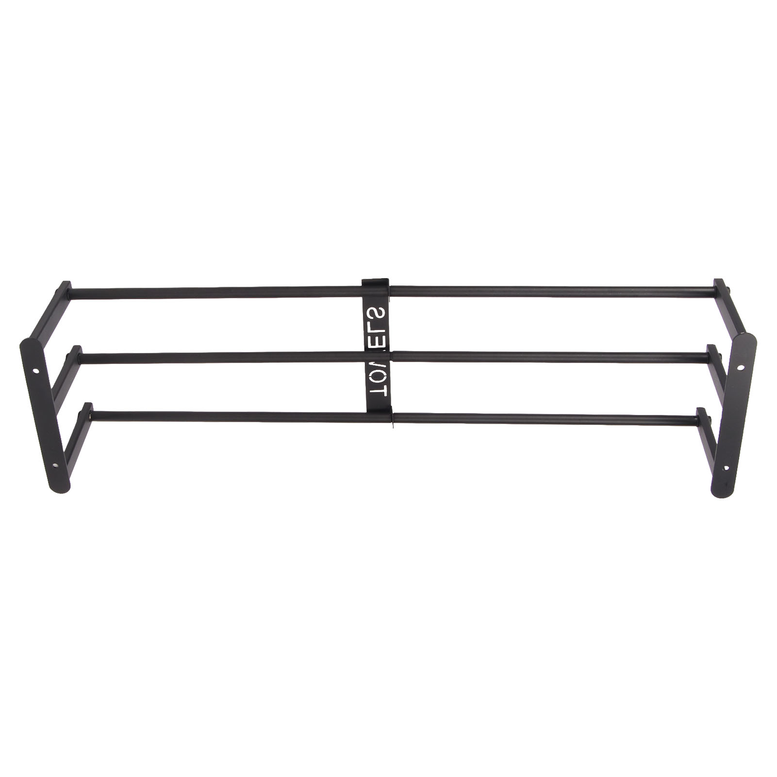 Wandmontierter Handtuchhalter Fürs Badezimmer, 3 Stangen, Aluminium, Aufrollbar, Schwarz
