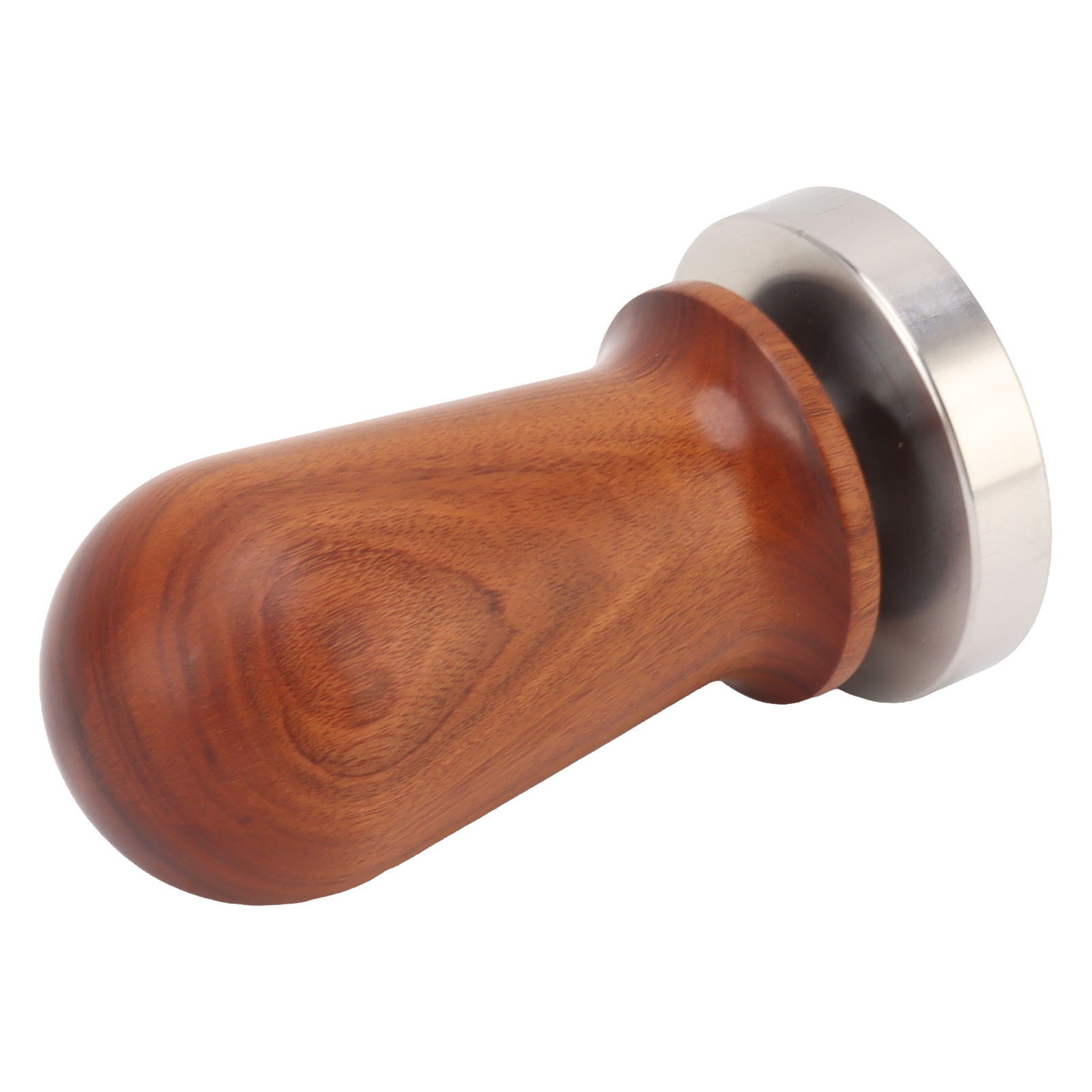 Kaffeetamper Mit Flachem Edelstahlboden, Holzgriff, Für Gemahlenen Kaffee, 53 Mm / 2,1 Zoll
