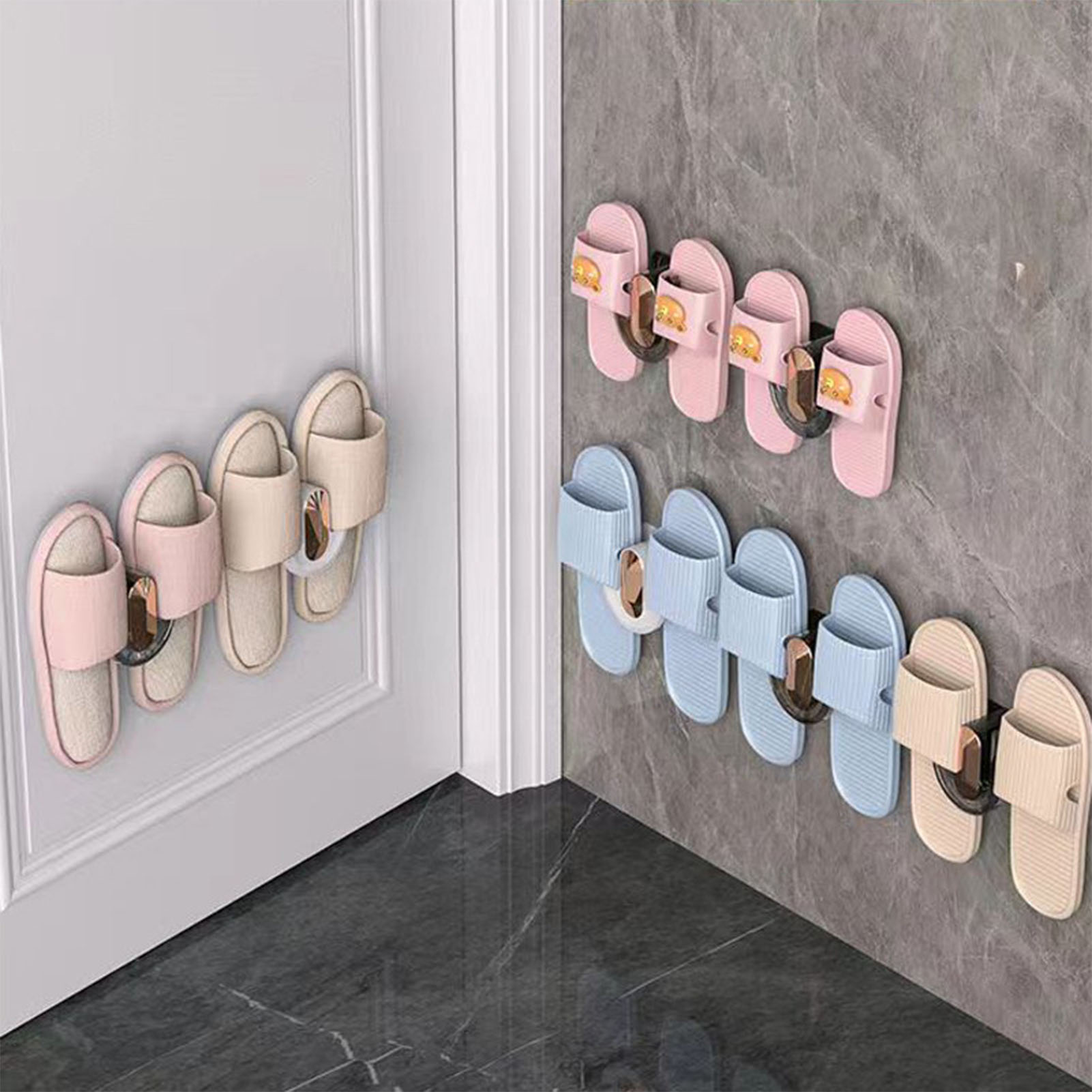 Pantoffelhalter, Wandmontage, Bohrfrei, Multifunktional, Für Bad, Küche, Schlafzimmer, Couchtisch