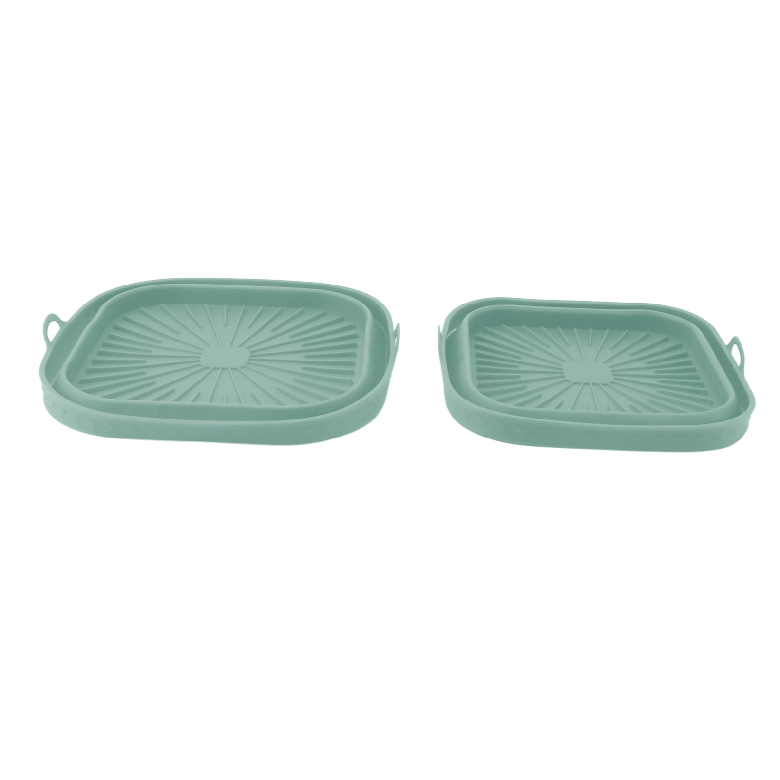 Wiederverwendbare Silikon-fritteuseneinlagen, Faltbare Quadratische Silikon-backformen Für Kuchen, Brot Und Fleisch, Grün