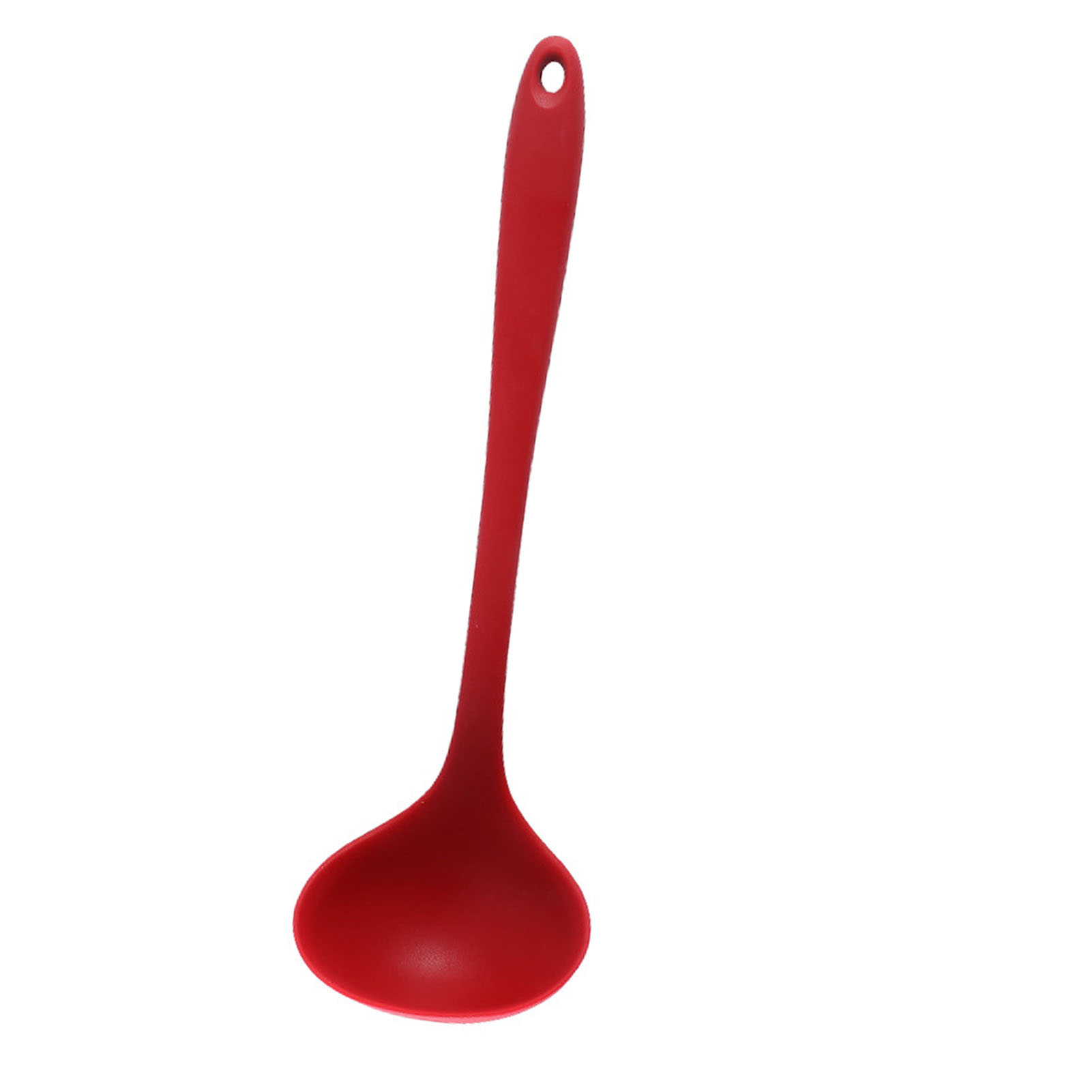 Suppenkelle, Servierlöffel, Silikon, 28,4 Cm, Komfortabler Griff, Hitzebeständiges Geschirr, Rot