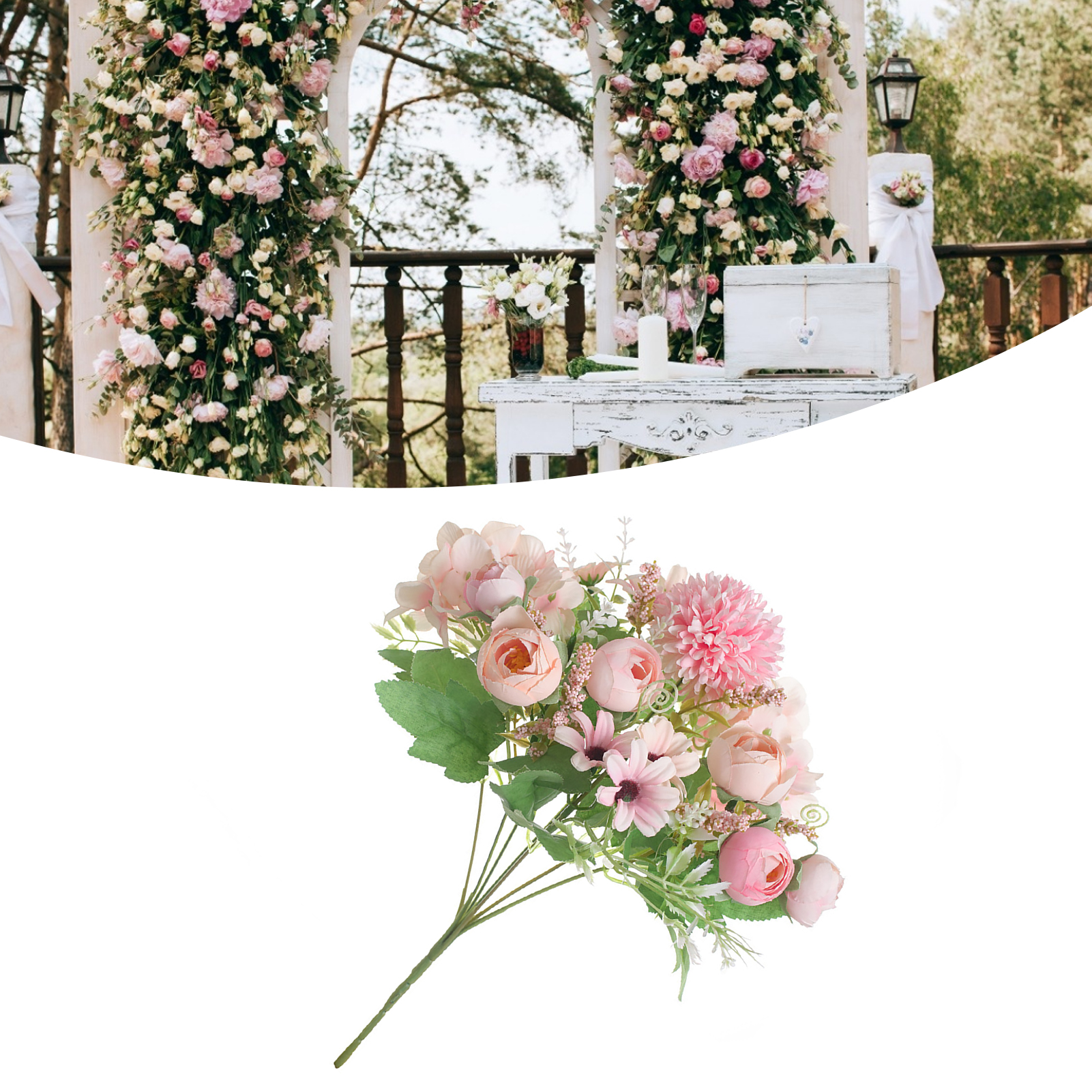 Künstliche Blume, Exquisiter, Realistischer Seidenstoff, Künstliche Blume Für Hochzeitsfotografie, Zuhause, Geschäft, Dekoration, Rosa