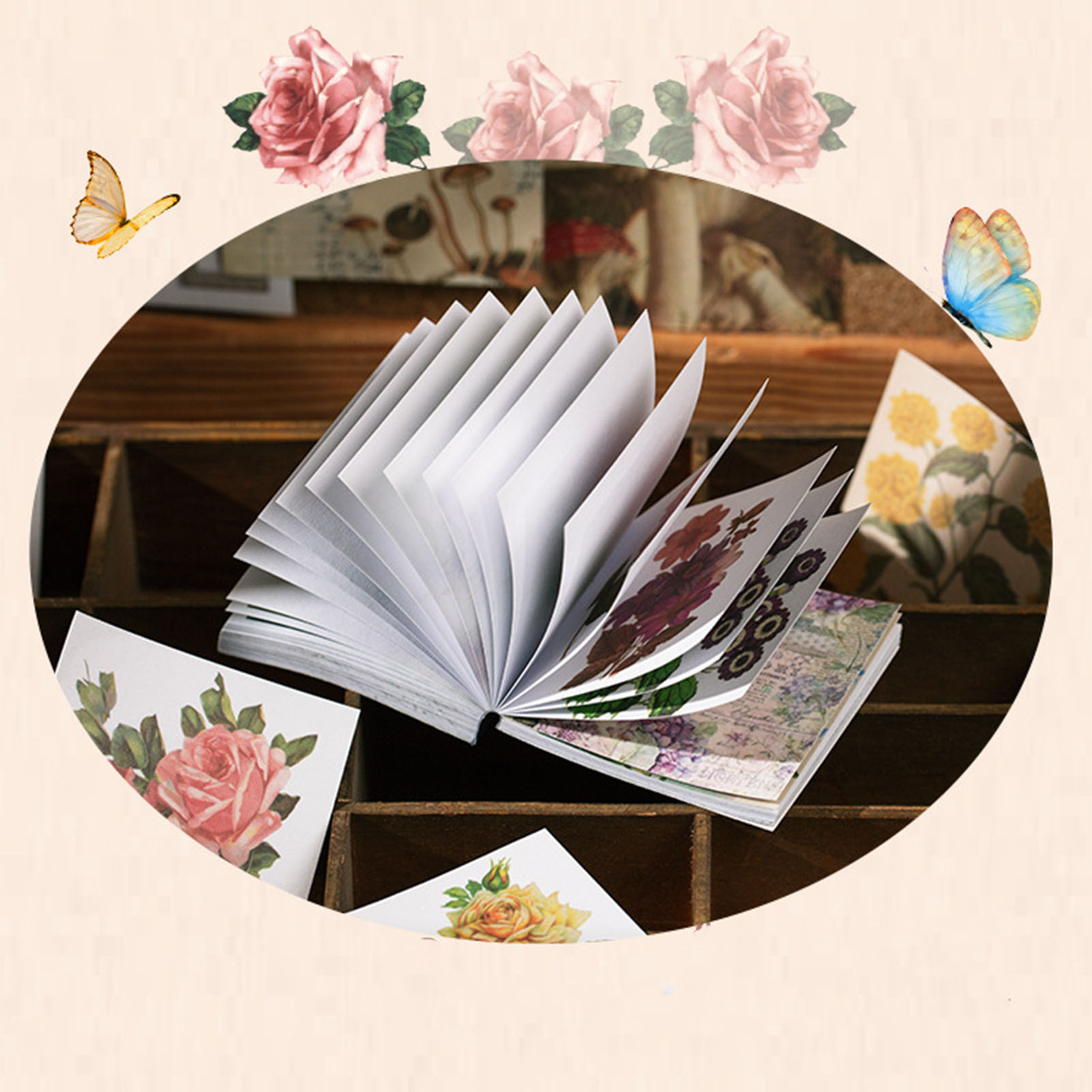 100 Dekorative Aufkleber Für Schulbücher, Dekorative Aufkleber Mit Blumenmotiv, Diy-aufkleber Für Kalender, Fotoalben, Typ 2