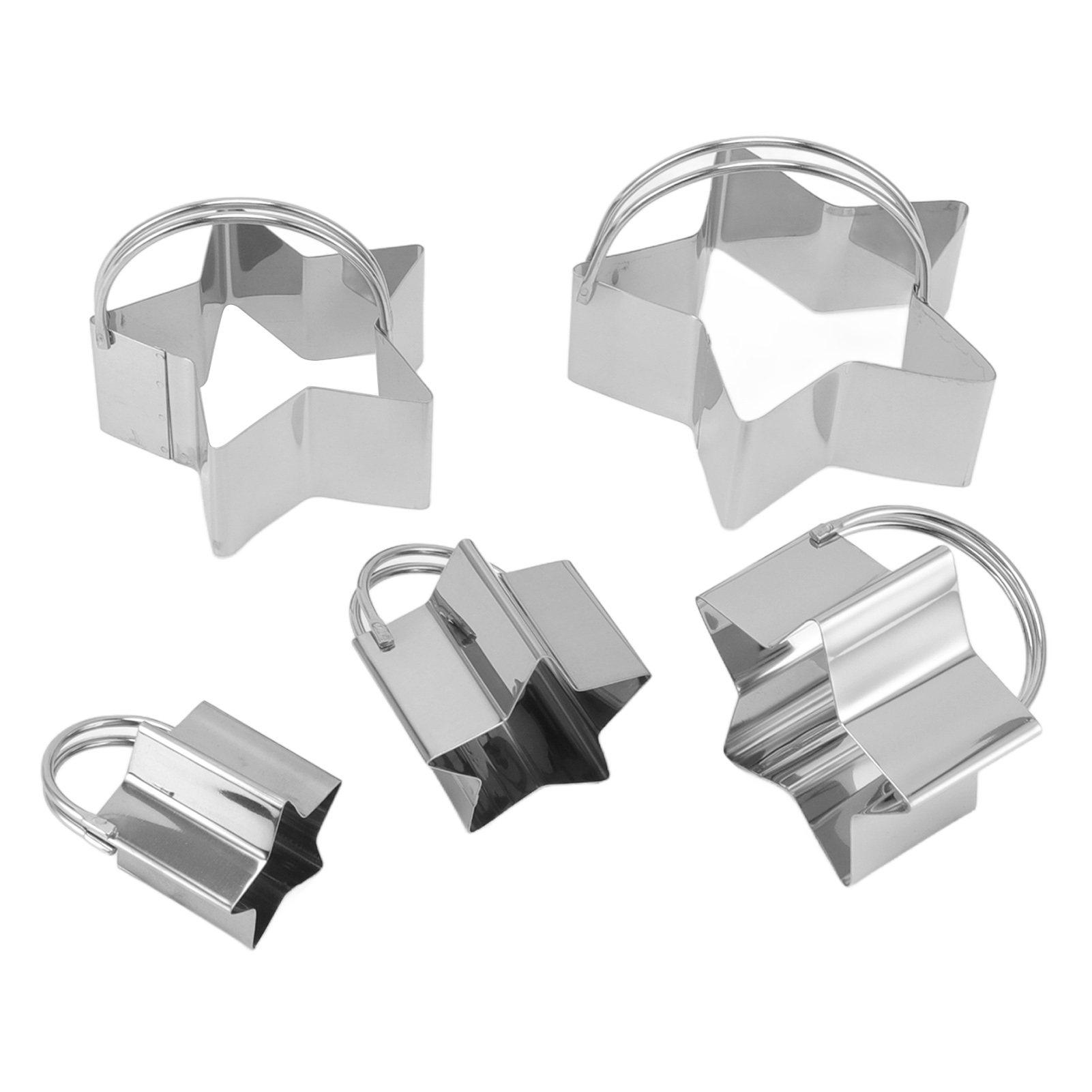 Set Mit 5 Sternförmigen Ausstechformen Aus Edelstahl Zum Backen Von Kuchen Zu Hause Und In Der Küche