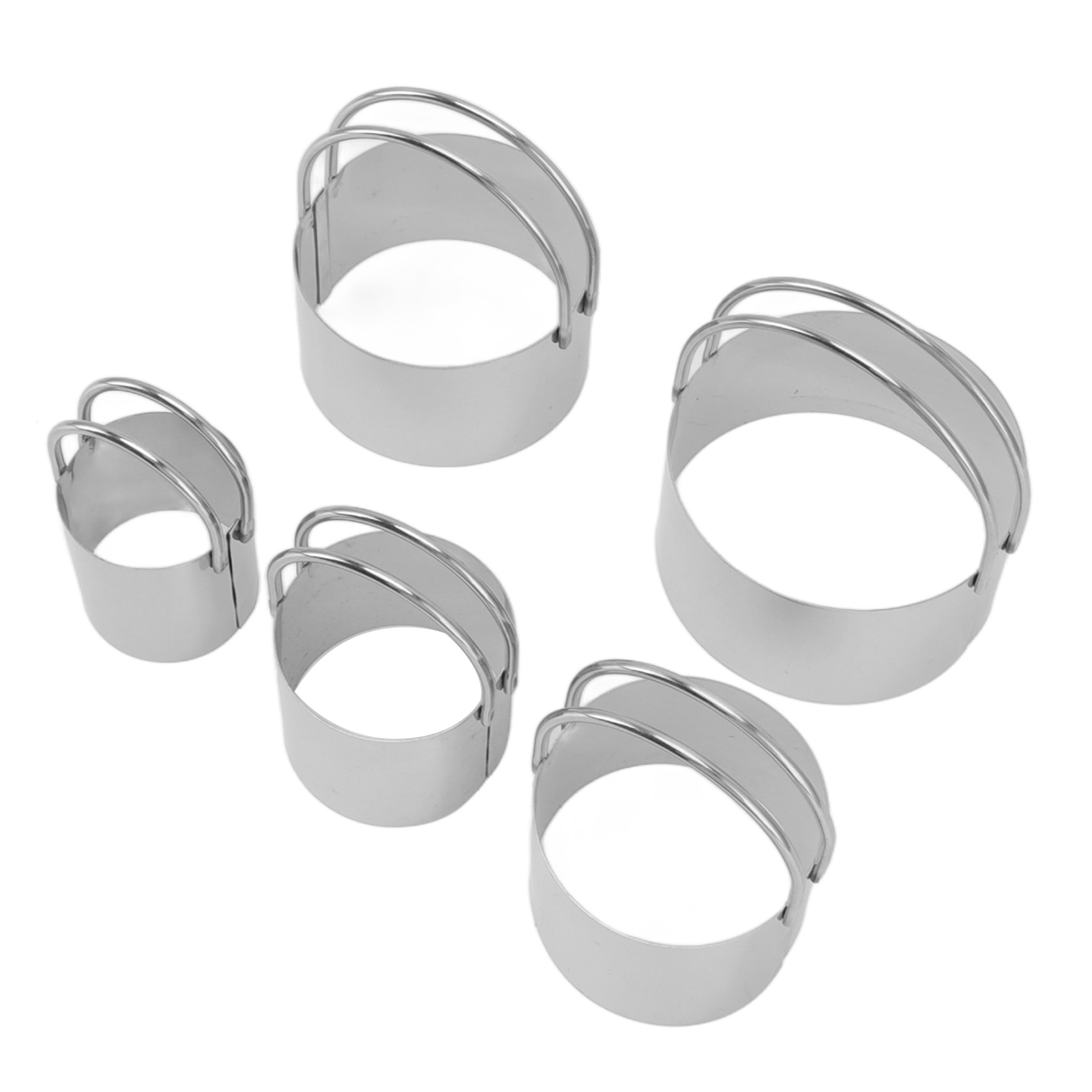 Set Mit 5 Ausstechformen Aus Edelstahl, Gerade Und Rund, Für Kekse, Für Zuhause Und Küche