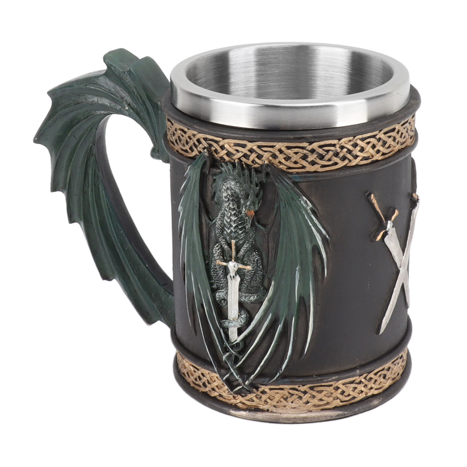 Edelstahlbecher Im Innovativen Retro-piraten-drachen-design Mit Großem Fassungsvermögen Für Bier, Kaffee Und Erfrischungsgetränke