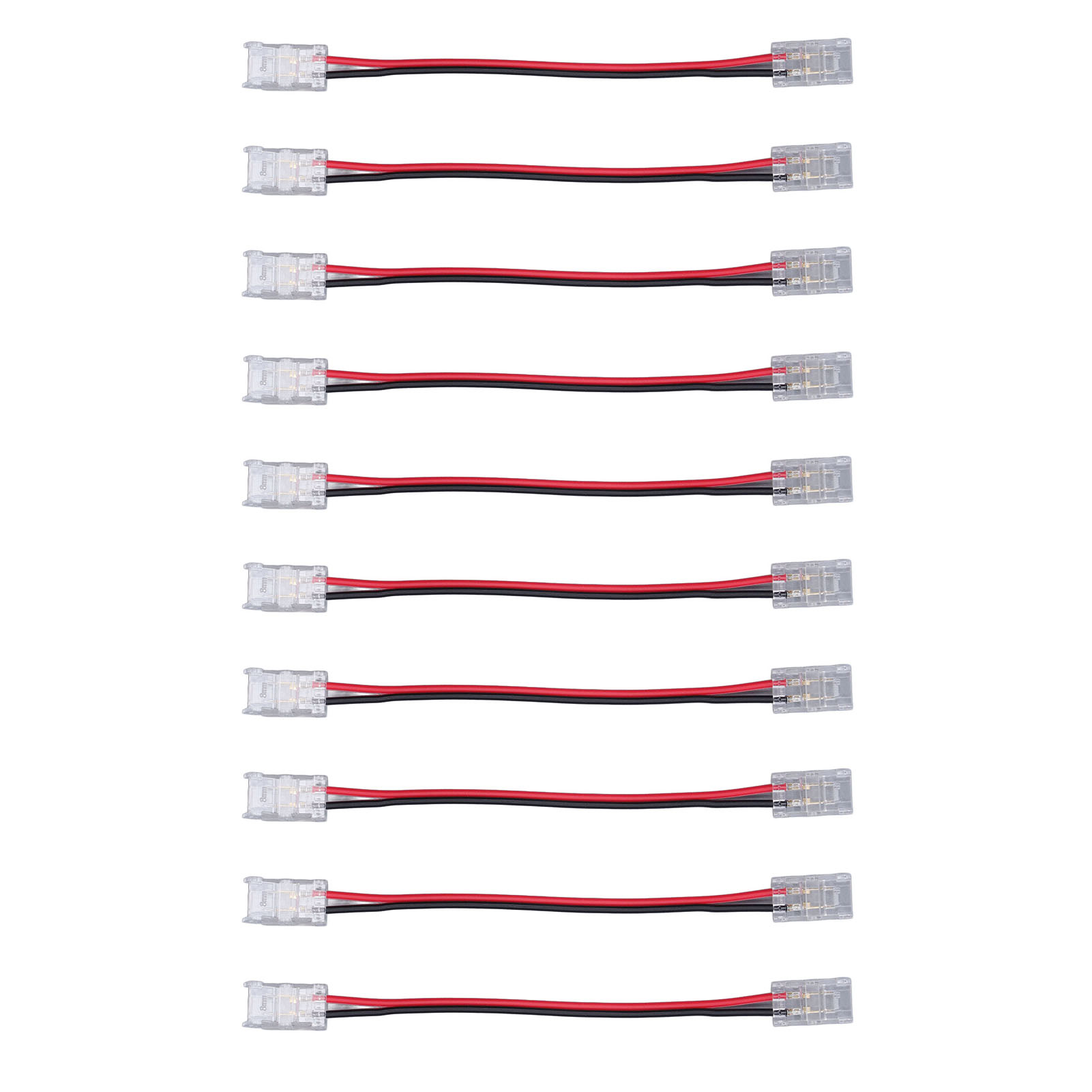 10 Stück Professionelle 8-mm-doppelkopf-cob-streifenlichtverbinder, 2-polig, Für Zuhause, Büro Und Schule