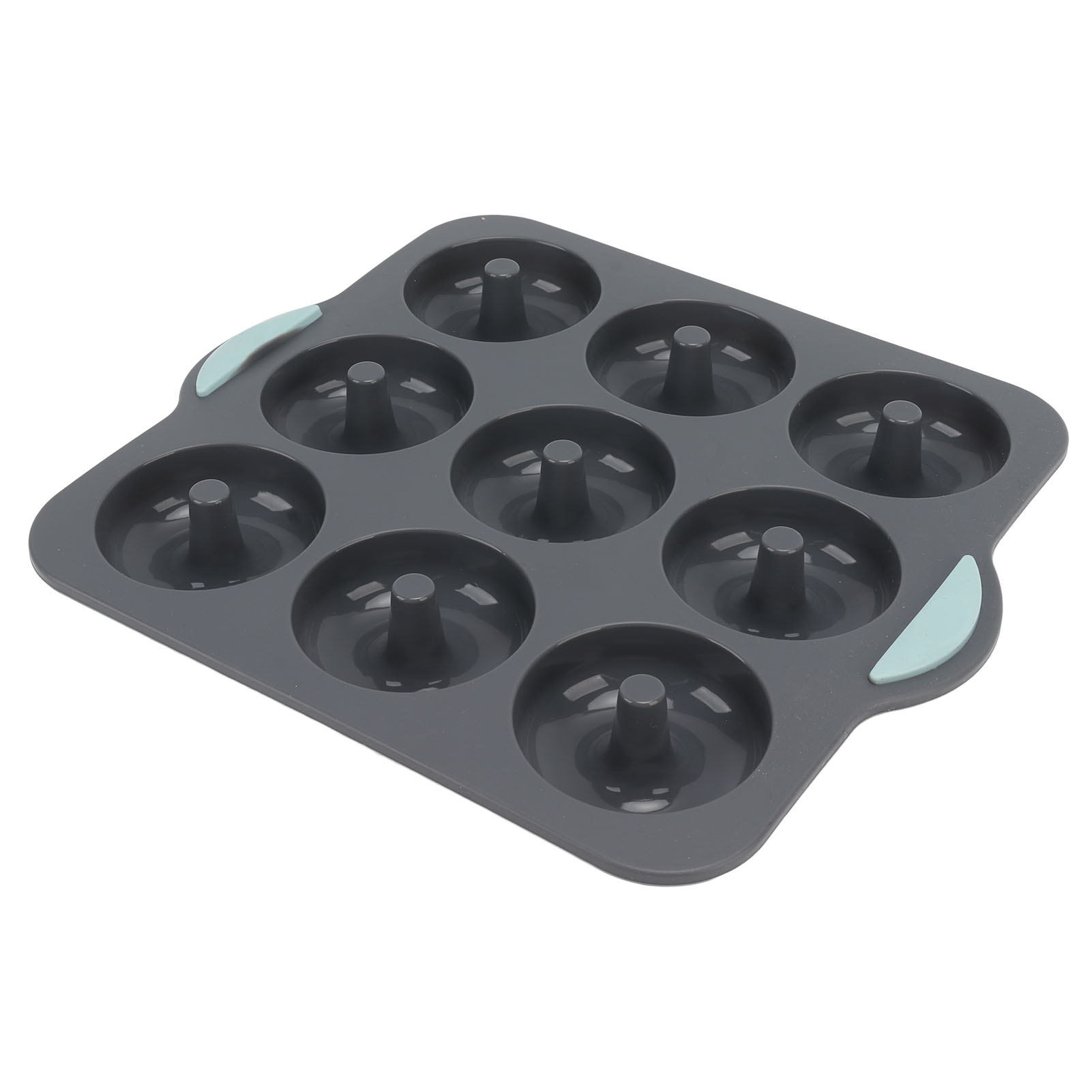Silikon-donutform Mit 9 Mulden, Sicher, Hitzebeständig, Zum Backen Von Kuchen, Bagels Und Muffins, Dunkelgrau