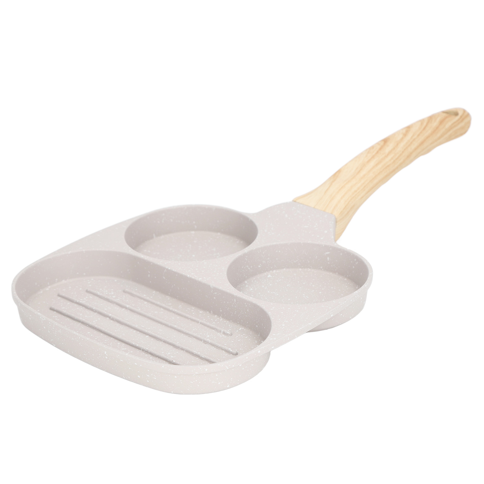 Eierpfanne, Antihaftbeschichtet, Gleichmäßige Hitzeverteilung, Flacher Boden, Aluminium-pfannkuchenpfanne, Geeignet Für Induktions- Und Gasherde, 3 Tassen