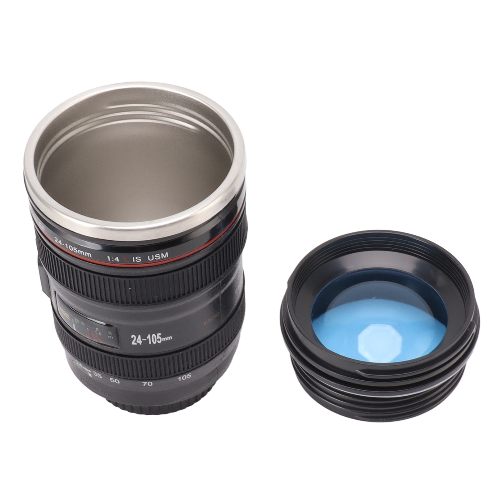 Kaffeebecher Mit Kameraobjektiv, Edelstahl, 400 Ml, Wasserbecher Mit Kameraobjektiv, Einzigartige Geschenkidee Für Fotografen