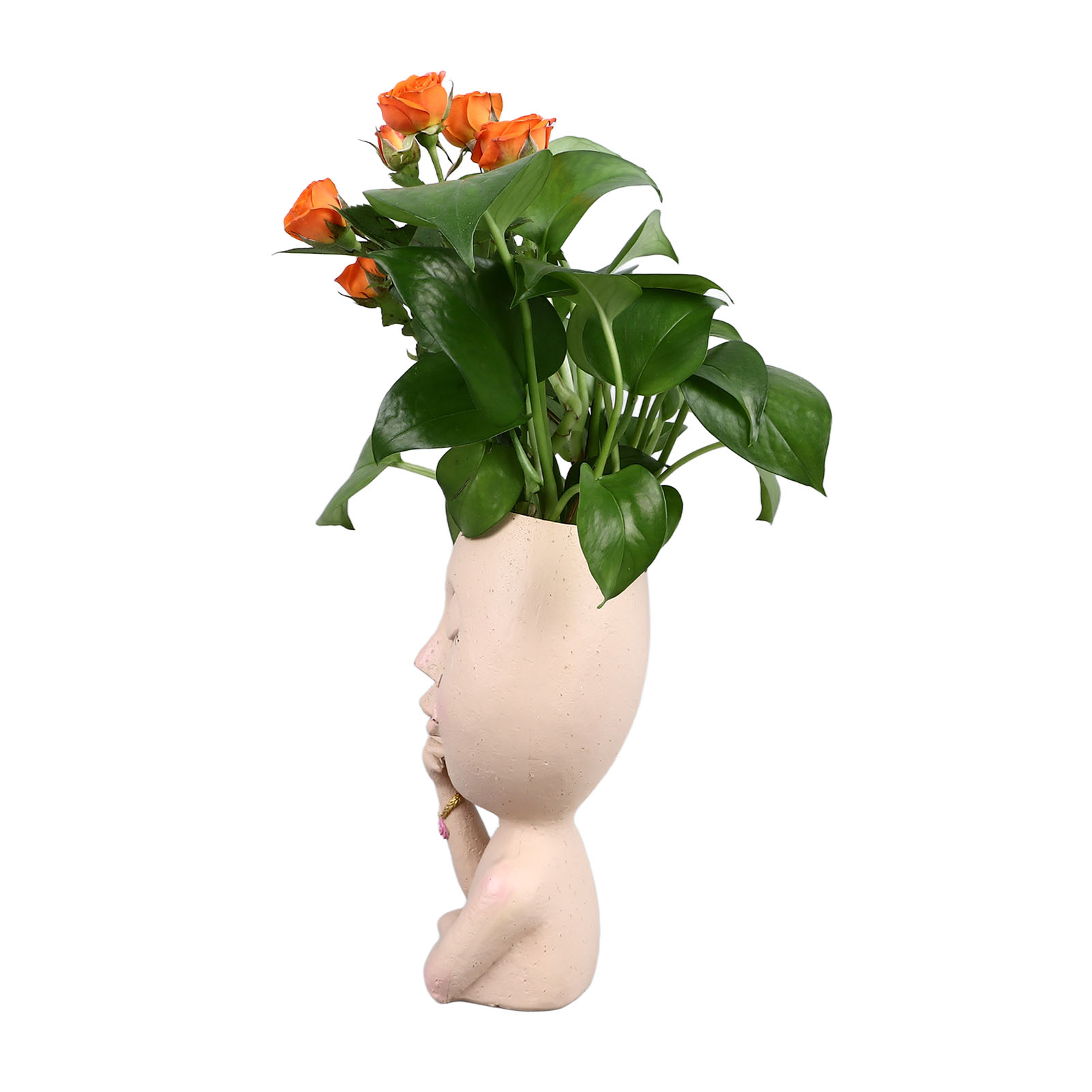 Kopfförmige Blumentöpfe Aus Kunstharz, Kopfförmiger Blumentopf Für Topf- Und Gartenpflanzen Mit Abflussloch