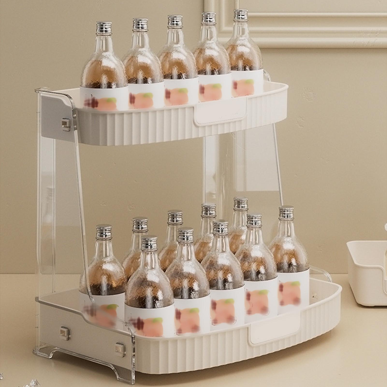 Großzügiger, Multifunktionaler Pet-kosmetik-organizer Für Den Schreibtisch Zur Präsentation Von Kosmetikartikeln Auf Der Badezimmerablage, Zur Aufbewahrung Von Hautpflegeprodukten Und Schmuck, Doppell