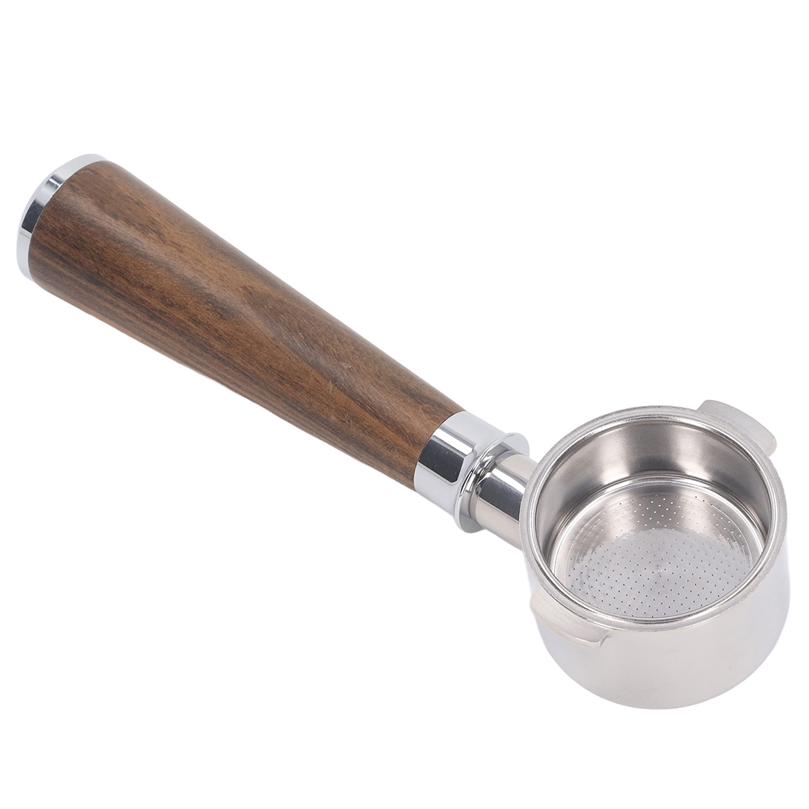 51 Mm 2-ohriger, Bodenloser Kaffeefilterhalter Aus Edelstahl Für Die Delonghi Eco310 Espressomaschine In Rosenholz-schwarz