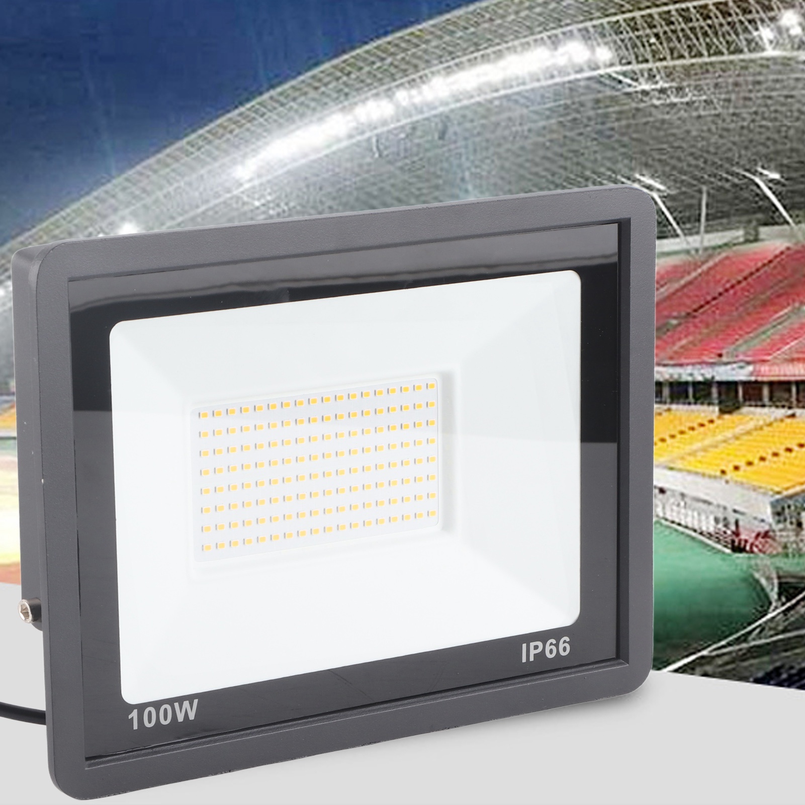 Led-strahler 100 W, 3000 K, Warmweiß, Ip65, Wasserdicht, Für Den Außenbereich, Mit Abdeckung Aus Gehärtetem Glas, Für Den Garten