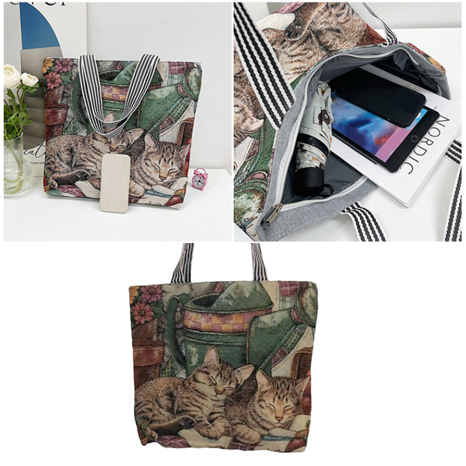 Vintage-canvas-tasche, Einseitig Bestickt, Exquisite Einkaufstasche Im Ethno-stil, Perfekt Als Geschenk
