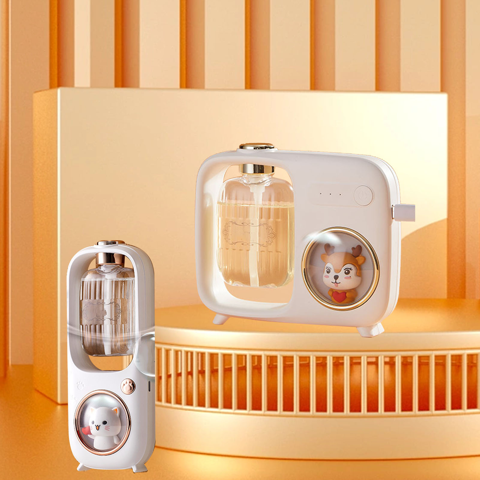 Automatischer Aromatherapie-diffusor Mit Cartoon-motiv, Duftdiffusor, Nachtlicht Für Zuhause, Toilette, Duftmaschine Für Hotels, Premium-edition Champagner, Gold