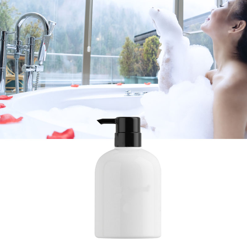 Shampoo-spender In Einer Großen 500-ml-kunststoffflasche Mit Pumpe Für Das Badezimmer, Schwarz