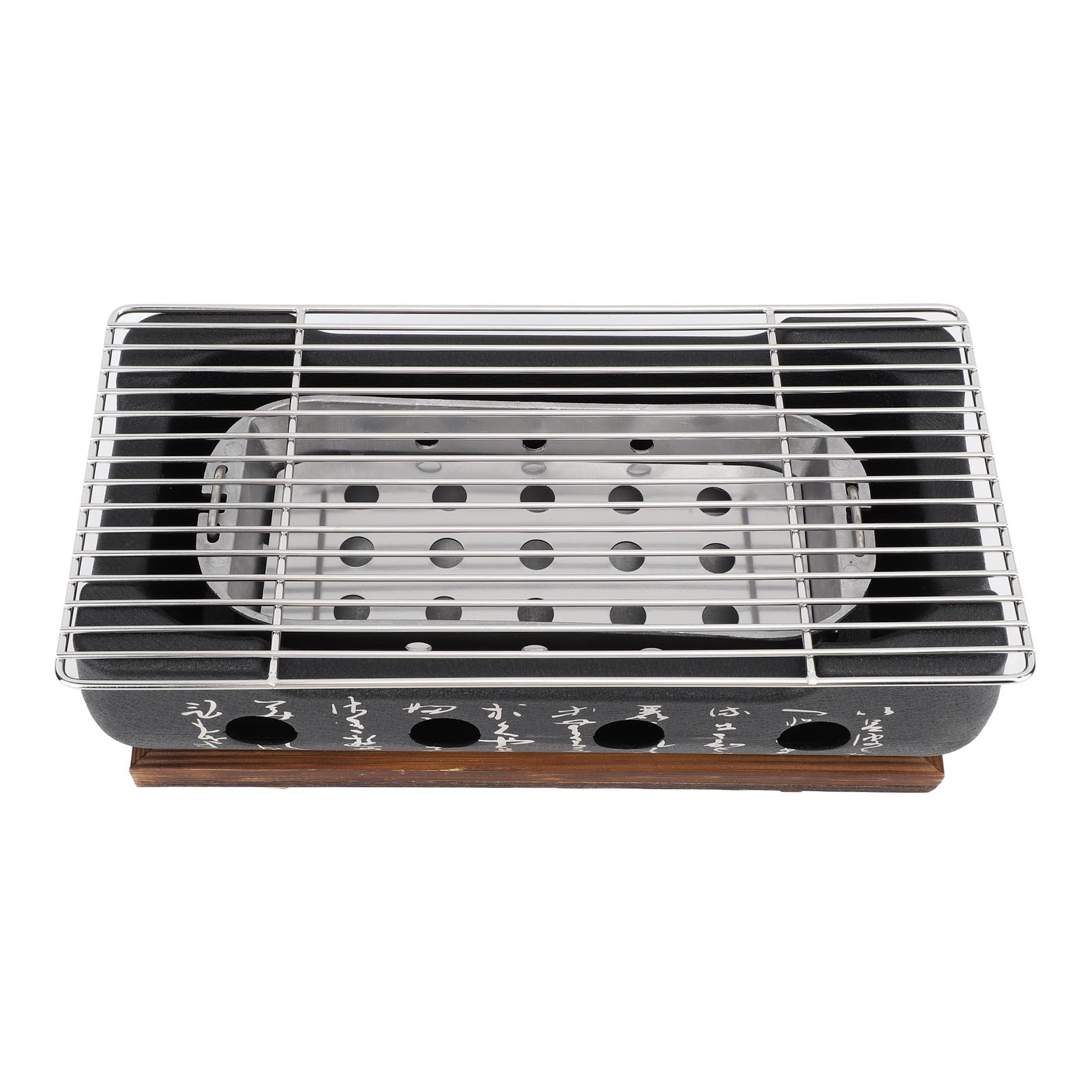Grill Im Japanischen Stil, Rechteckiger Holzkohlegrill, Kalligrafie, Schnell Aufheizender Aluminiumsockel Für Xl-campinggrill