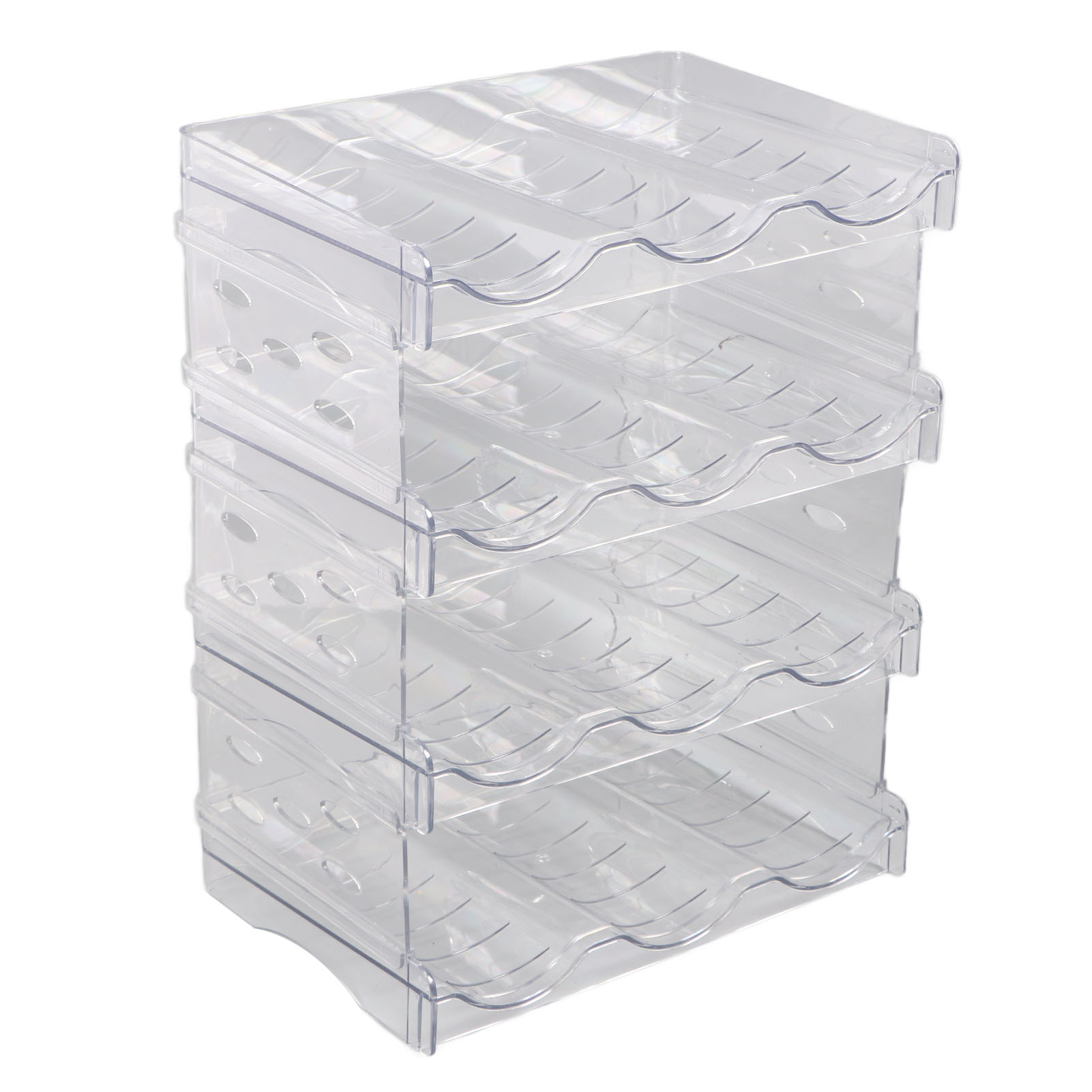 Transparenter Wasserflaschen-organizer, 4er-pack, Faltbarer Wasserflaschenhalter Aus Kunststoff, Abnehmbares Ablagefach Für Die Küchenspeisekammer