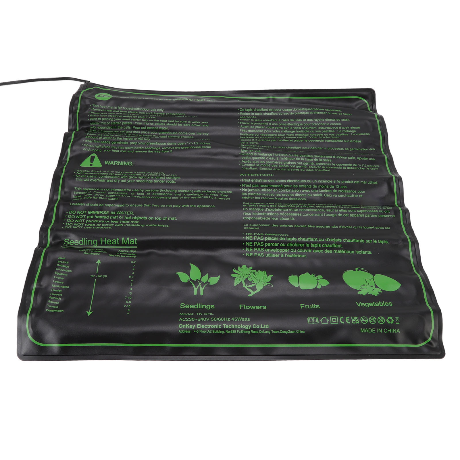 Anzuchtmatte, 6 Geschwindigkeitsstufen, Einstellbare Temperatur, Wasserdicht, Keimmatte Für Pflanzen, Blumen Und Gräser, Eu-stecker 220–240 V
