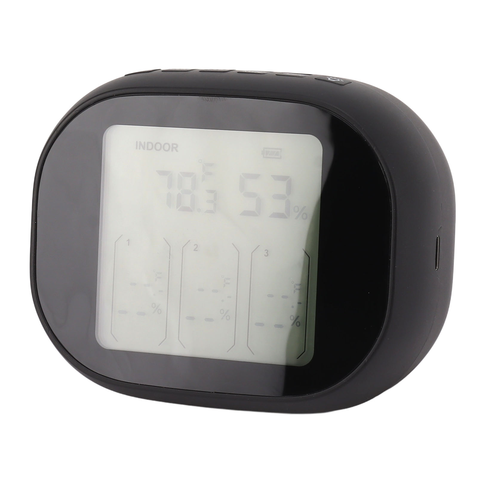 Innen- Und Außenthermometer, Umschaltbar Zwischen Celsius Und Fahrenheit, Nachtsicht, Kabellos, Schwarz, Temperatur- Und Feuchtigkeitsmonitor Für Zuhause, Fabrik Und Büro