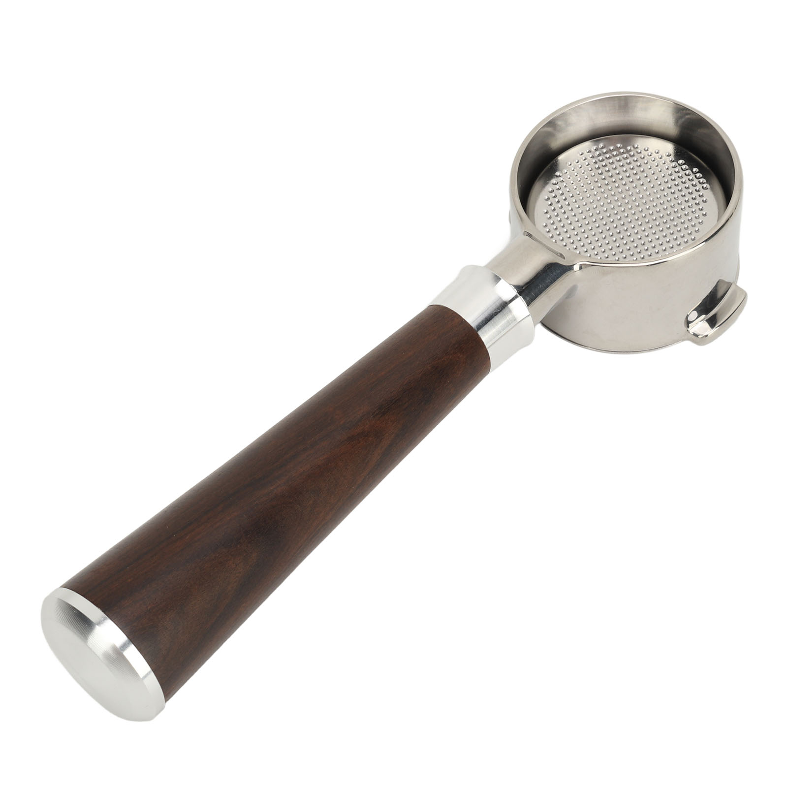 51-mm-filterhalter Ohne Boden Mit 2 Halterungen, Passend Für Delonghi-kaffeemaschinen, Edelstahl, Bodenloser Filterhalter Aus Holz