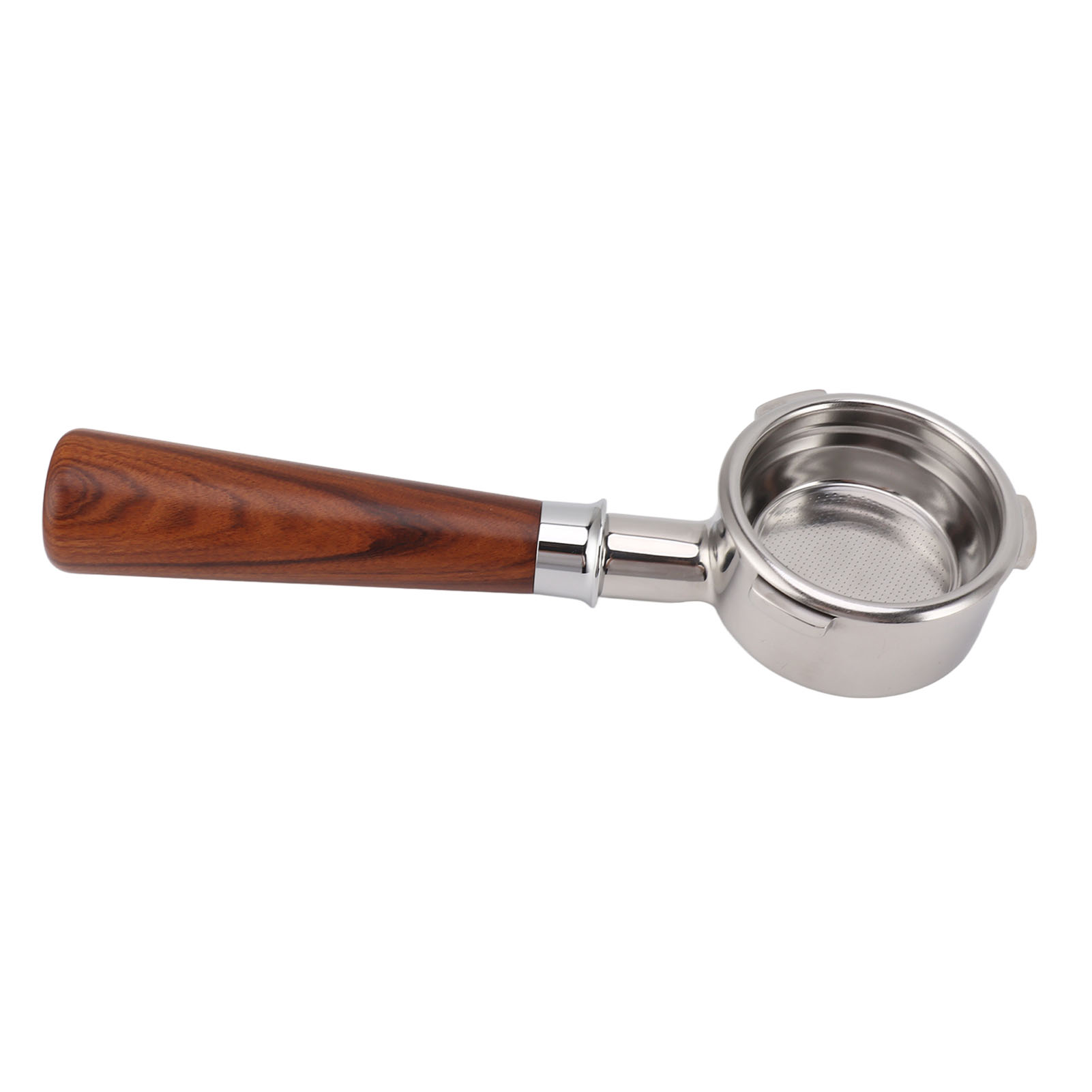 58 Mm Bodenloser 3-ohren-kaffeefilterhalter Aus Edelstahl, Griff Aus Massivholz Für Barsetto A1 Kaffeemaschine, Rotholz