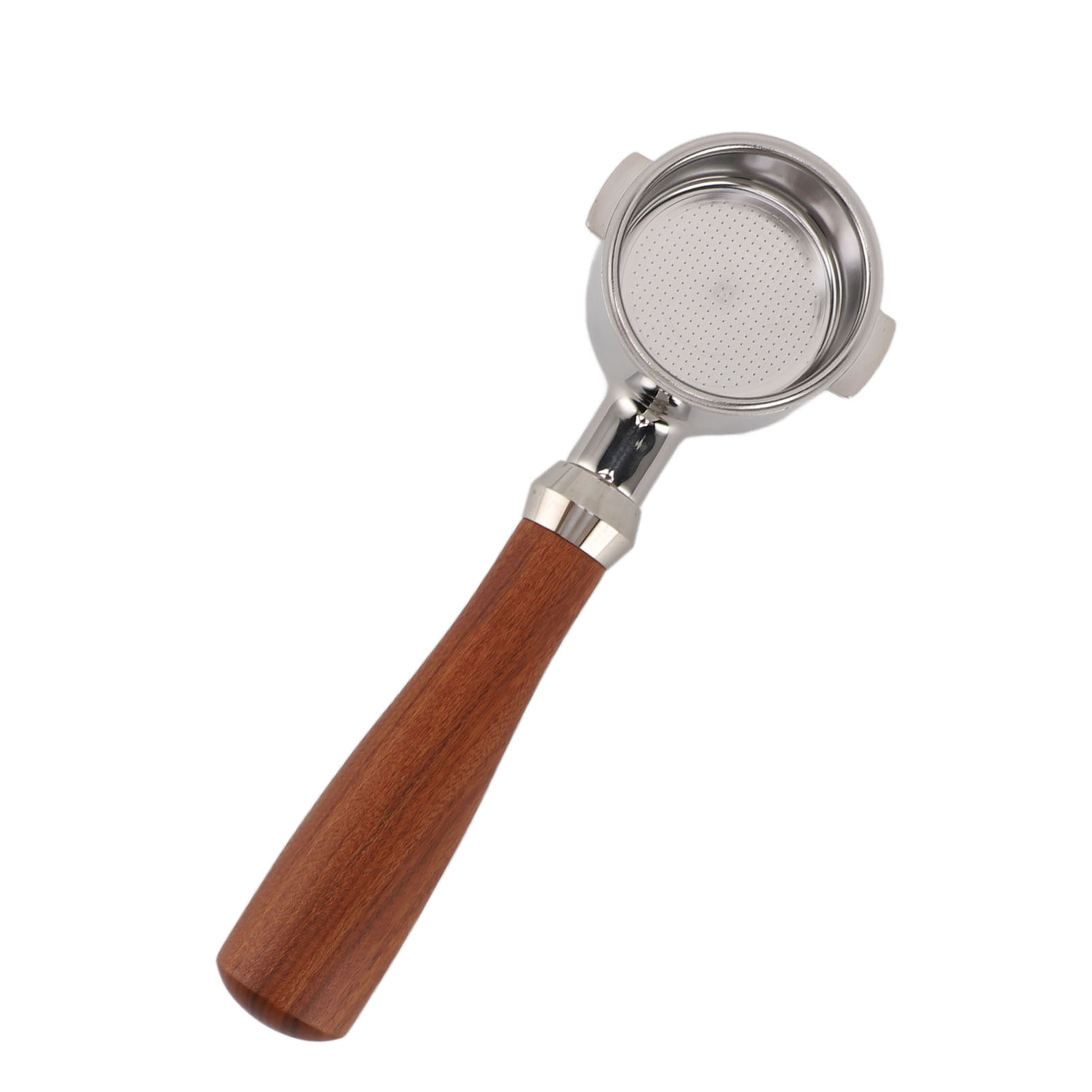 51 Mm Bodenloser Filterhalter Aus Edelstahl 304, 2 Griffe, Herausnehmbarer Kaffeefilter, Filterhalter Mit Holzgriff Für Delonghi Kaffeemaschinen