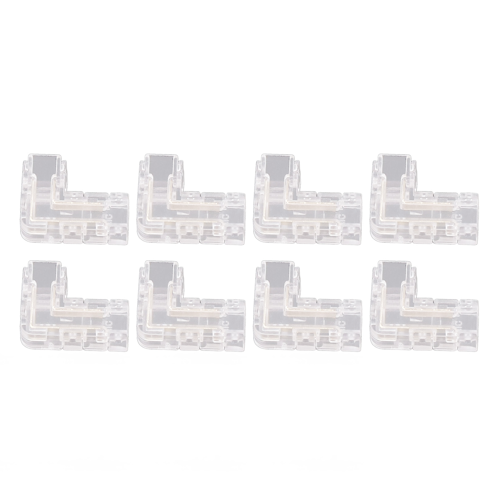8 Stück 2-polige Cob-led-5-mm-l-förmige, Transparente, Lückenlose, Lötfreie Erweiterungsverbinder-adapter