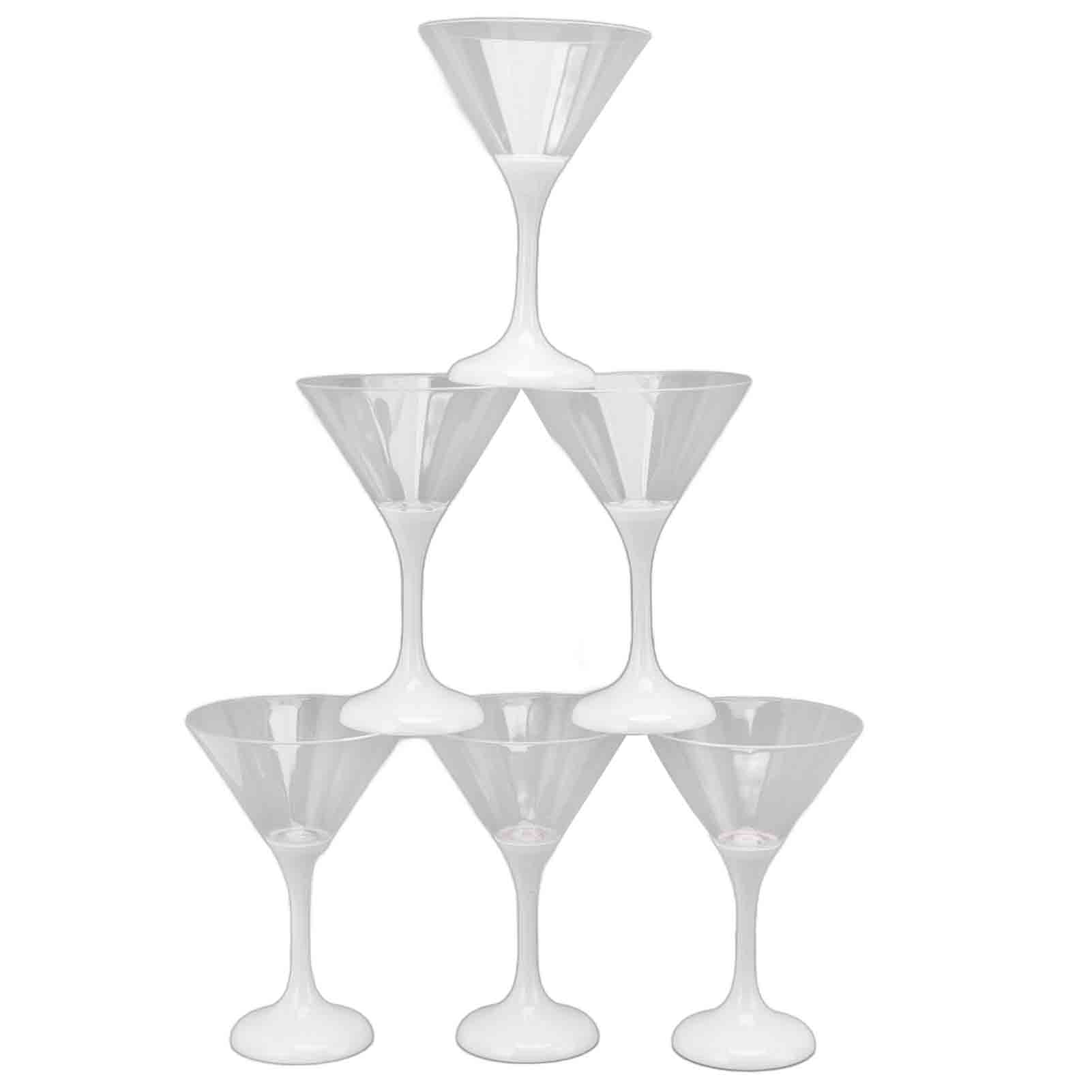 6 Leuchtende Martinigläser Aus Kunststoff Mit Led-beleuchtung, 210 Ml, Led-cocktailgläser Mit Stiel, Party-accessoire, Leuchtender Becher