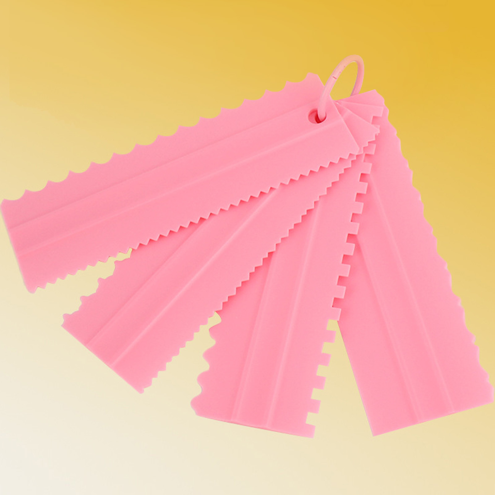 Teigschaber, Strapazierfähiger, Umweltfreundlicher Kunststoff, 8 Verschiedene Formen, Mit Aufhängehaken, Teigglätter Für Diy-backwaren, Rosa