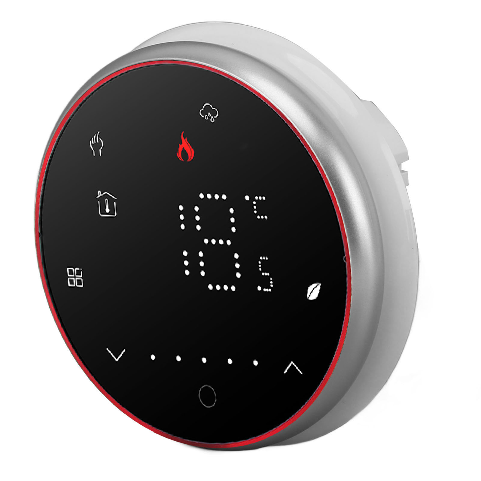Intelligenter Thermostat, 1 Woche Programmierbar, Led-anzeige, Einbau, Rund, Digitaler Thermostat Ac 95–240 V Für Warmwassersysteme, Schwarz