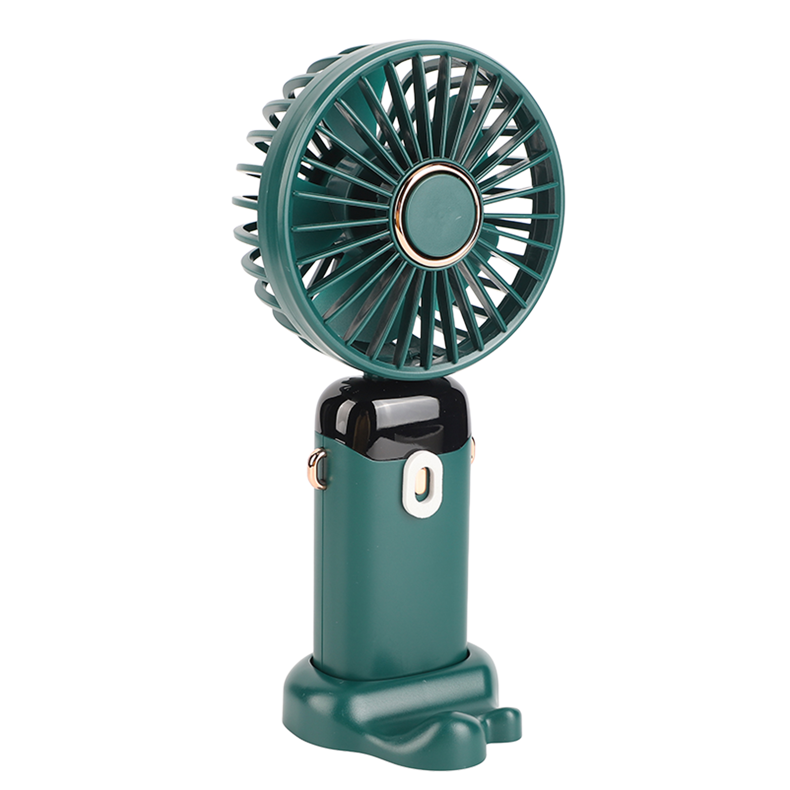 Mini-handventilator Aus Abs, Tragbare Digitalanzeige, Usb-aufladbar, Faltbarer Nackenventilator Mit Trageband Für Büro Und Outdoor, Grün