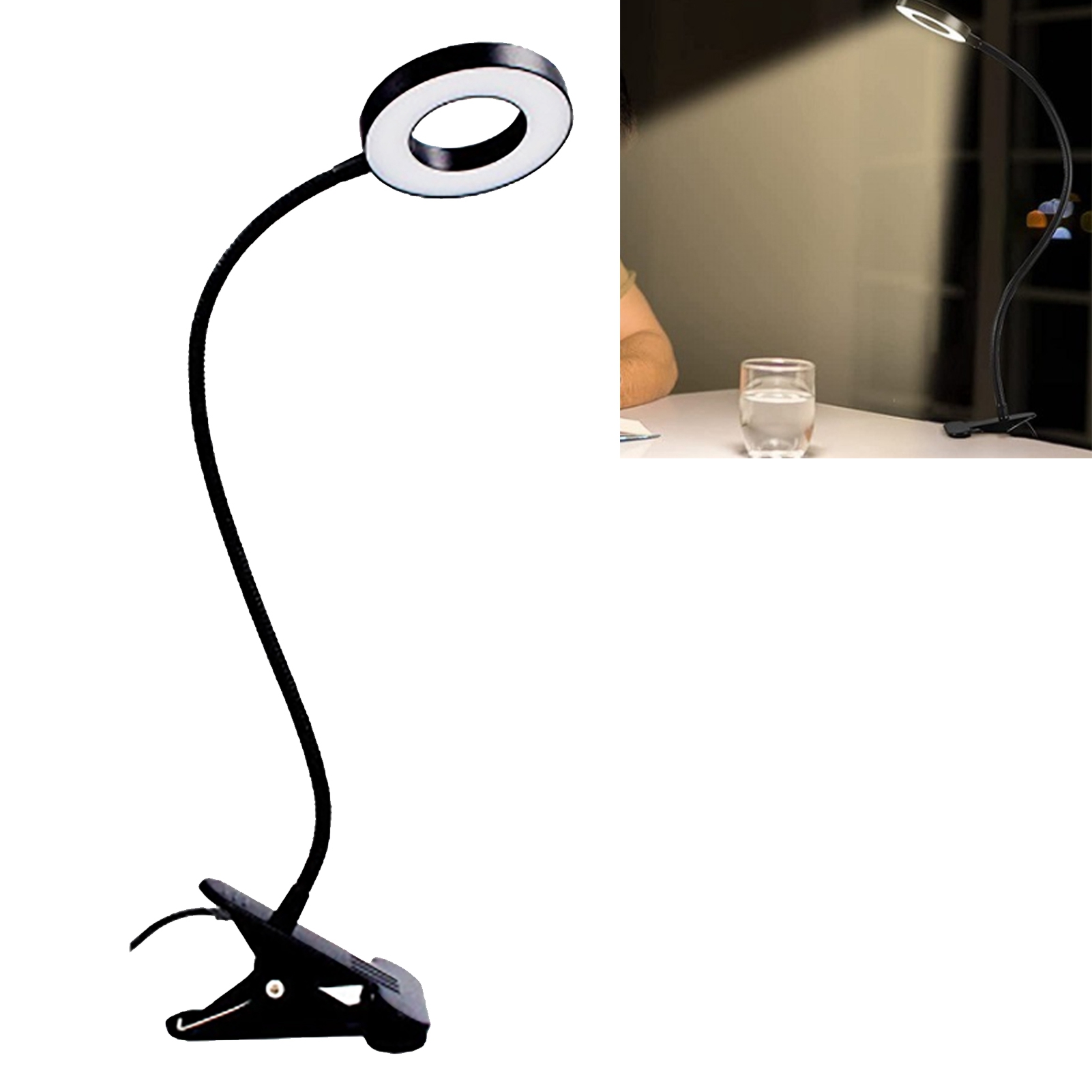 Klemm-leselampe Mit 48 Leds, 5000k Bis 6500k, 5-10w, Stabile Klemme, Flexibler Augenschutz, Schreibtischlampe Mit Klemme, 5v 2a