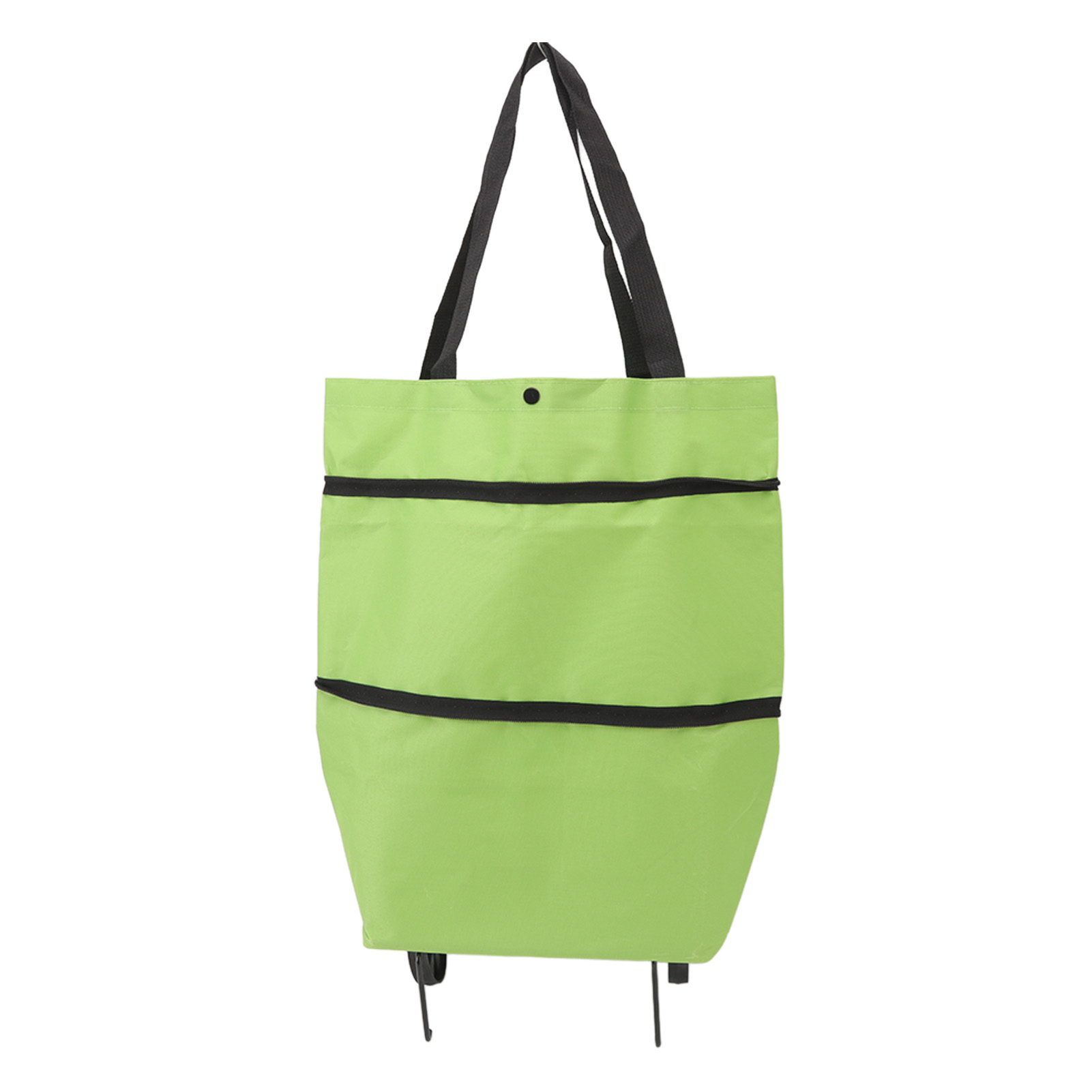 Einkaufskorb, Große, Faltbare Tasche Mit Reißverschluss, Oxford-gewebe Und Rollen, Für Camping, Grün